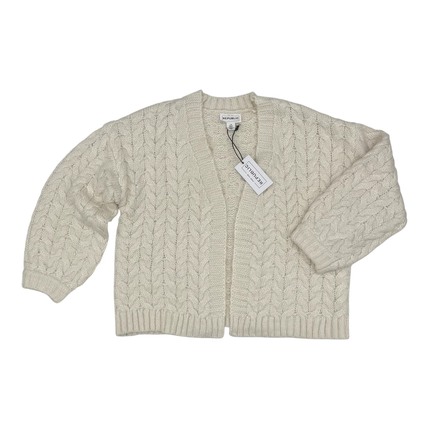 Sweater Cardigan By For The Republic In Cream, Size:L