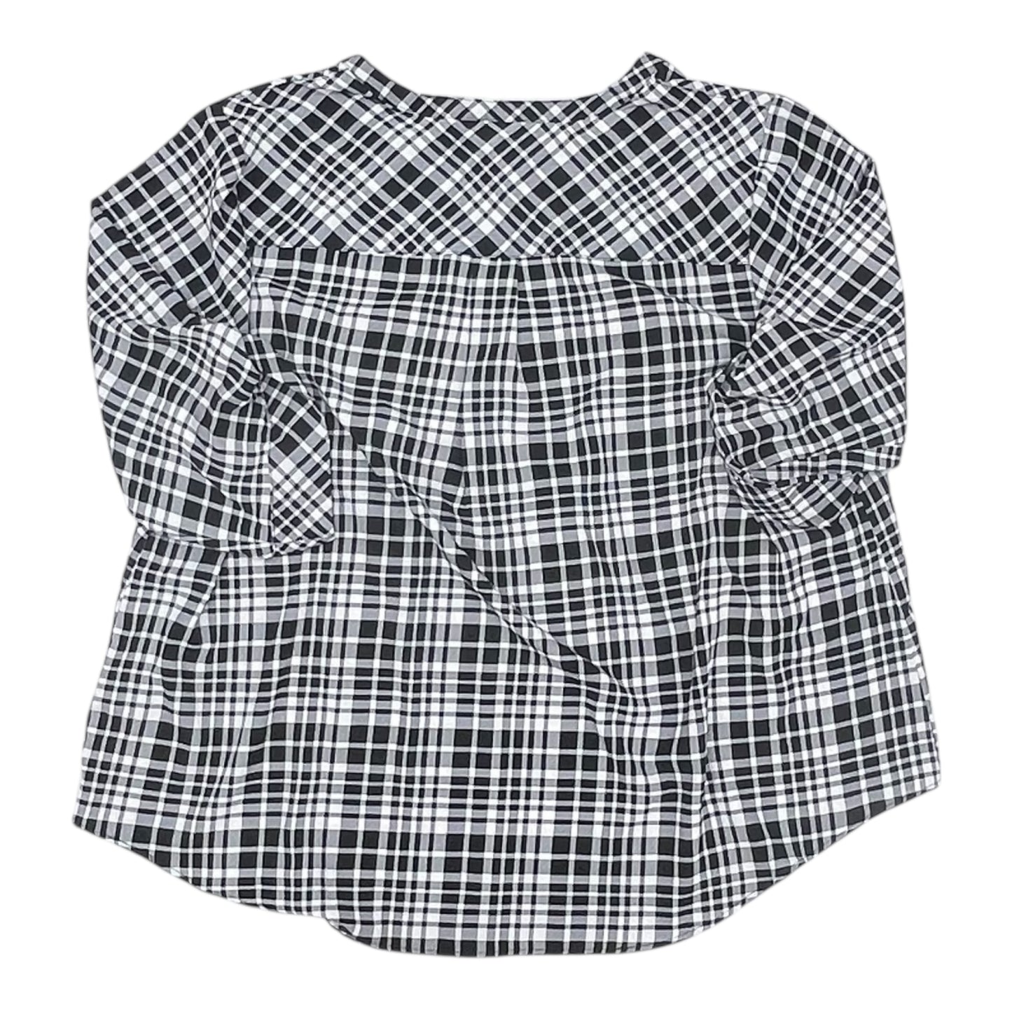 Blouse 3/4 Sleeve By Torrid In Black & White, Size:3X