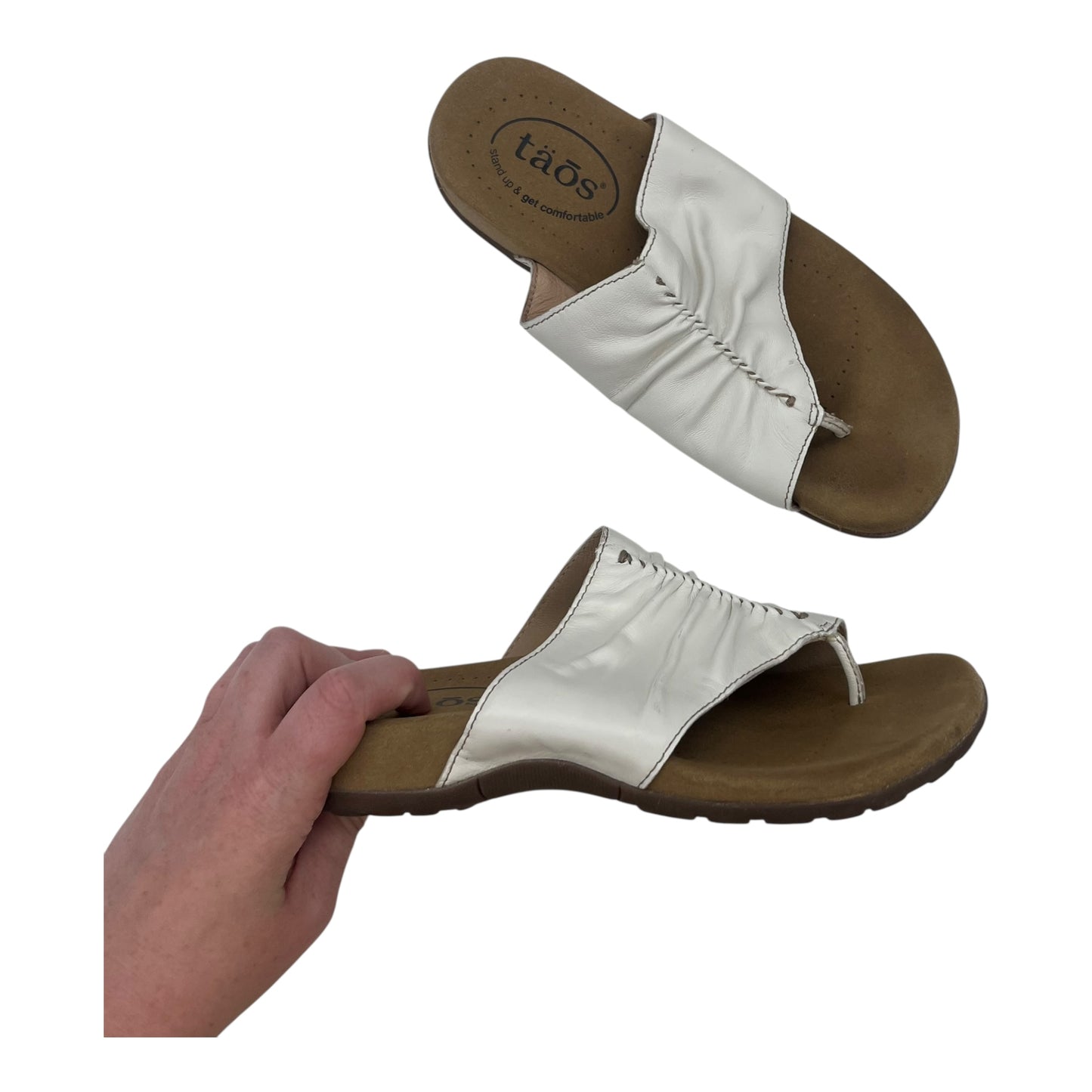 Sandals Flats By Taos In White, Size:6