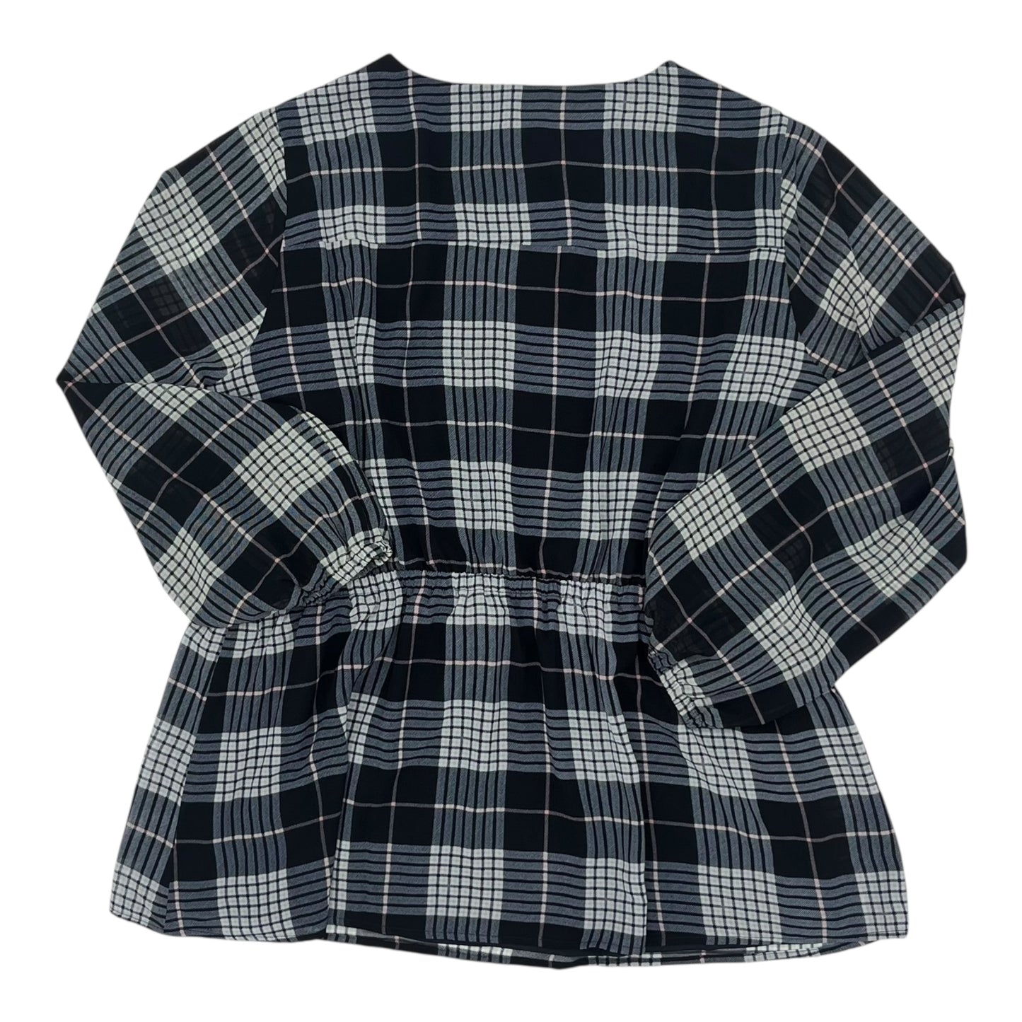 Blouse Ls By Lane Bryant In Blue, Size:1X