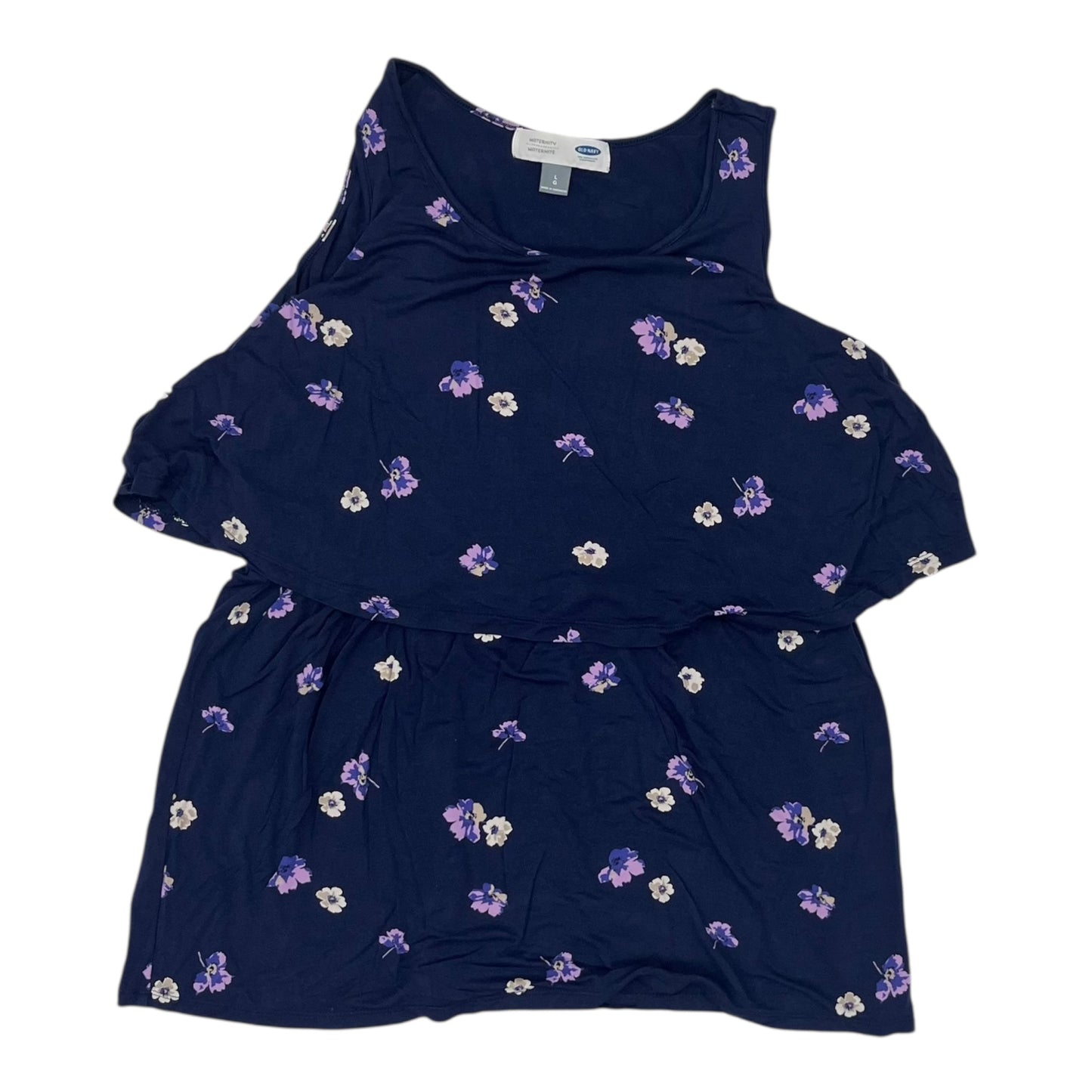 Nursing Top Sleeveless By Old Navy In Blue, Size:L