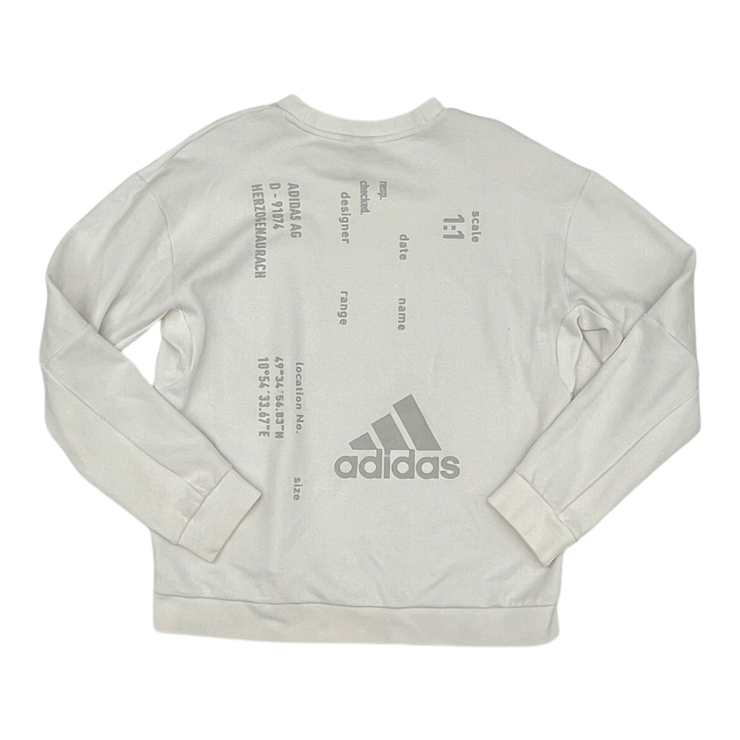 Sweatshirt Crewneck By Adidas In White, Size:L