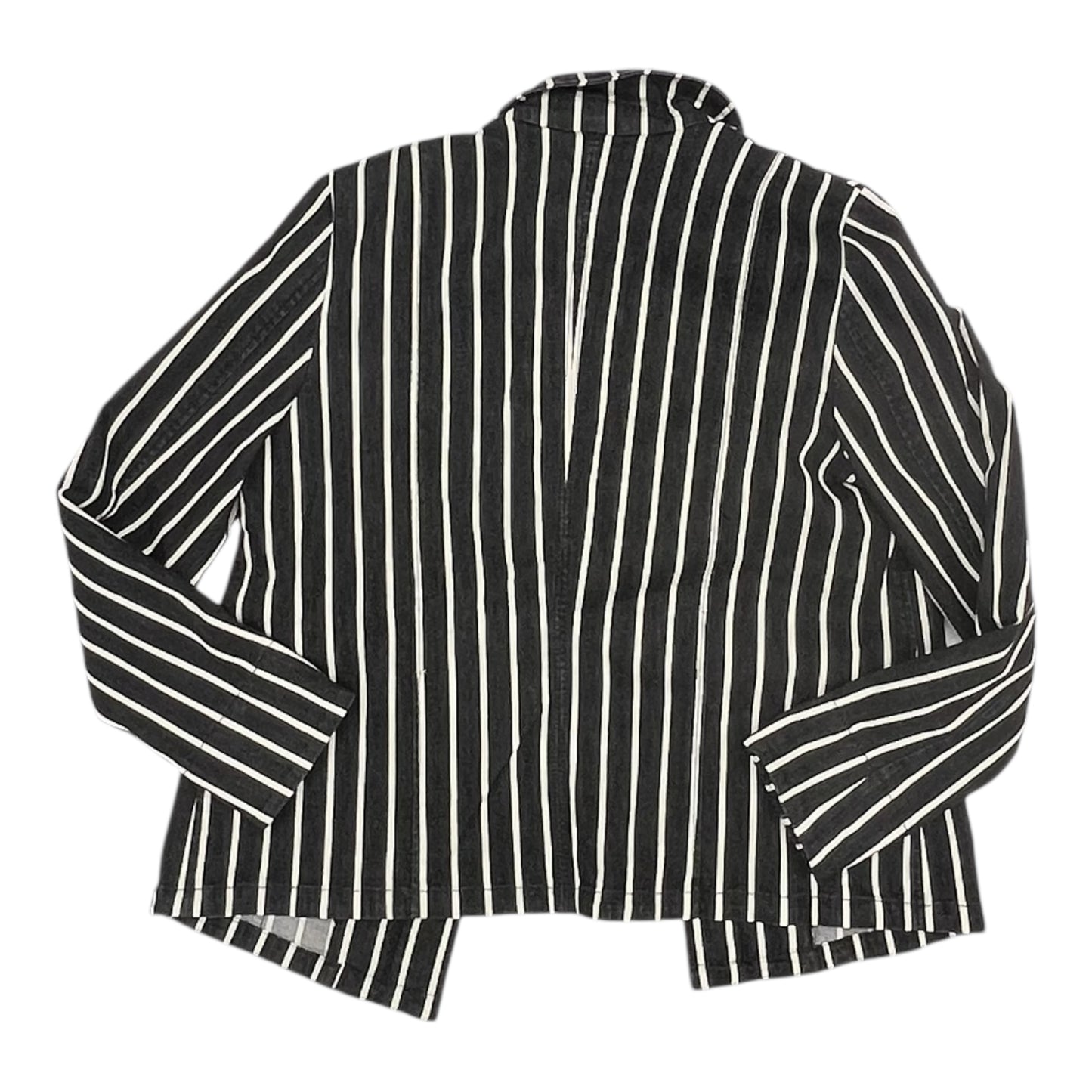 Jacket Denim By Clothes Mentor In Black & Cream, Size:L