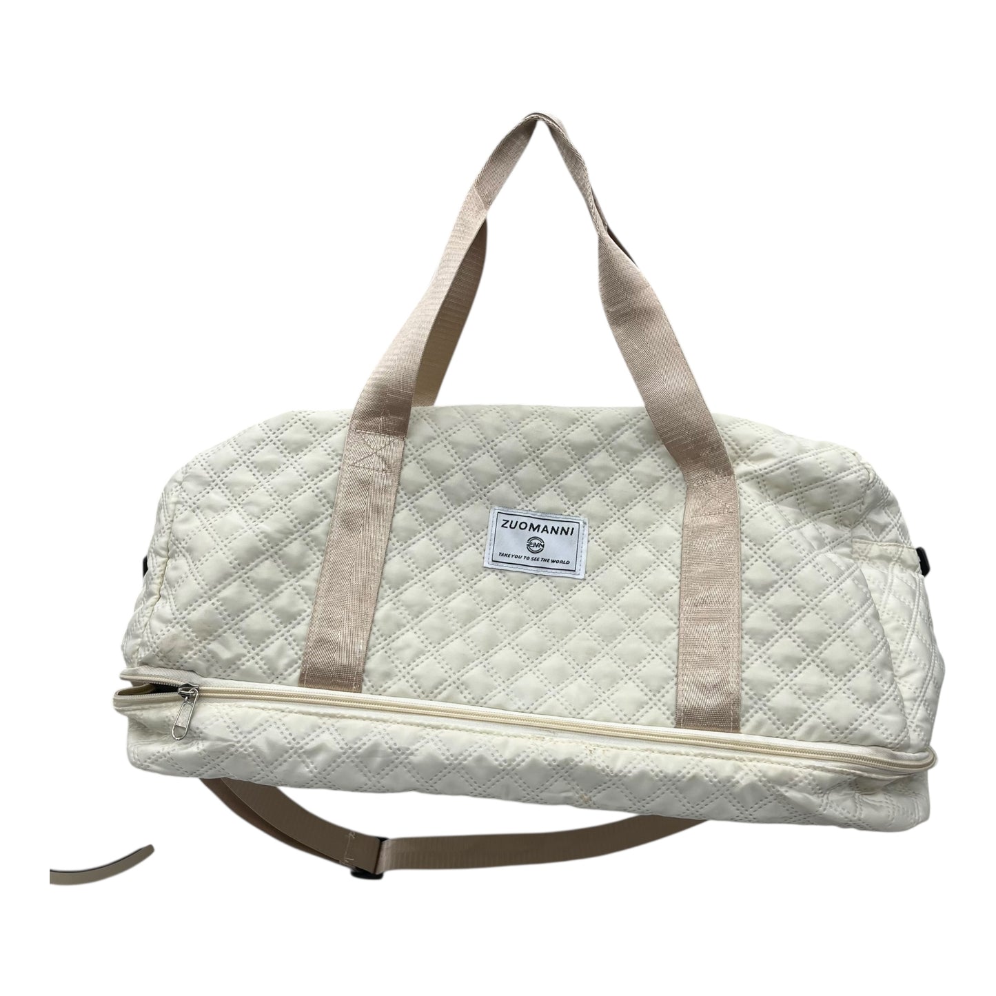 Duffle And Weekender By Clothes Mentor In Cream, Size:Medium