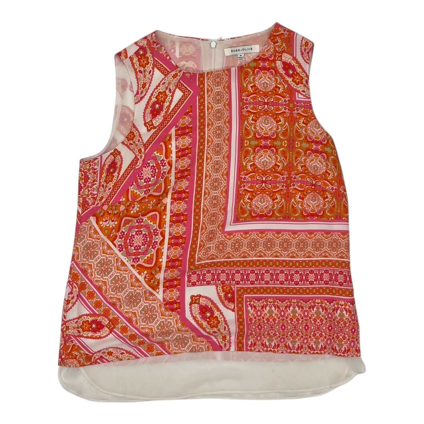Blouse Sleeveless By Rose And Olive In Orange & Pink, Size:M
