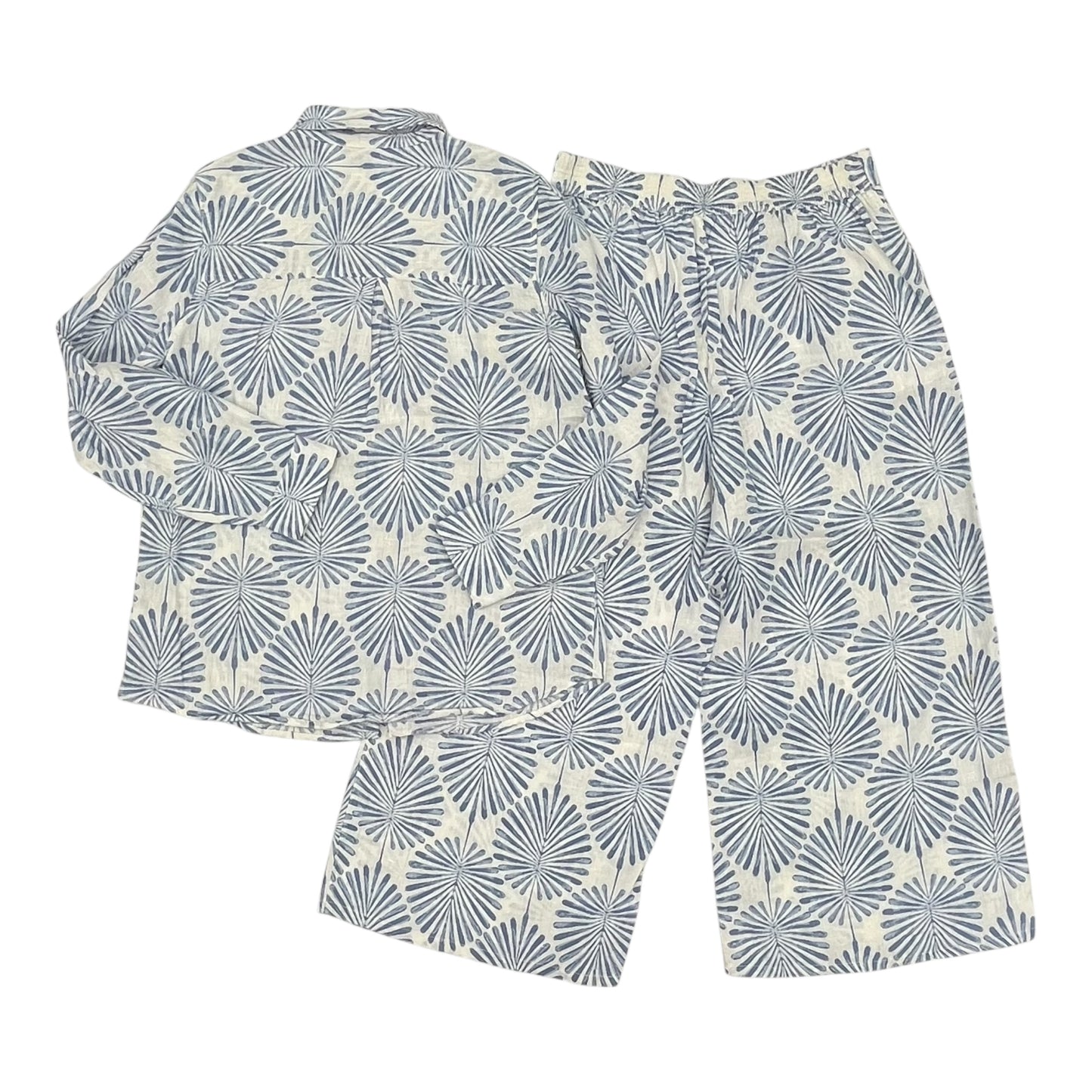PANTS SET 2PC by JOIE In BLUE & WHITE, Size: L