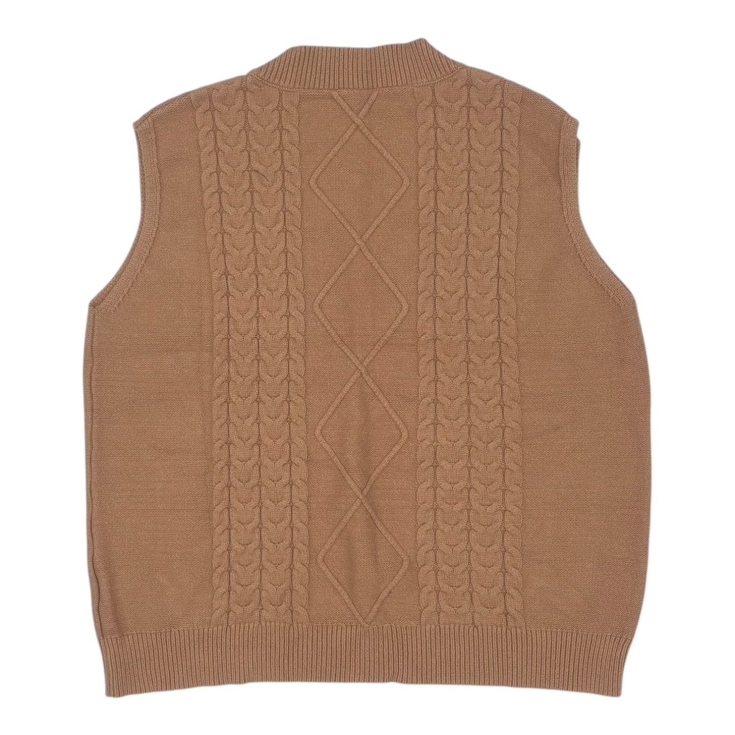 Vest Sweater By Cme In Tan, Size:2X