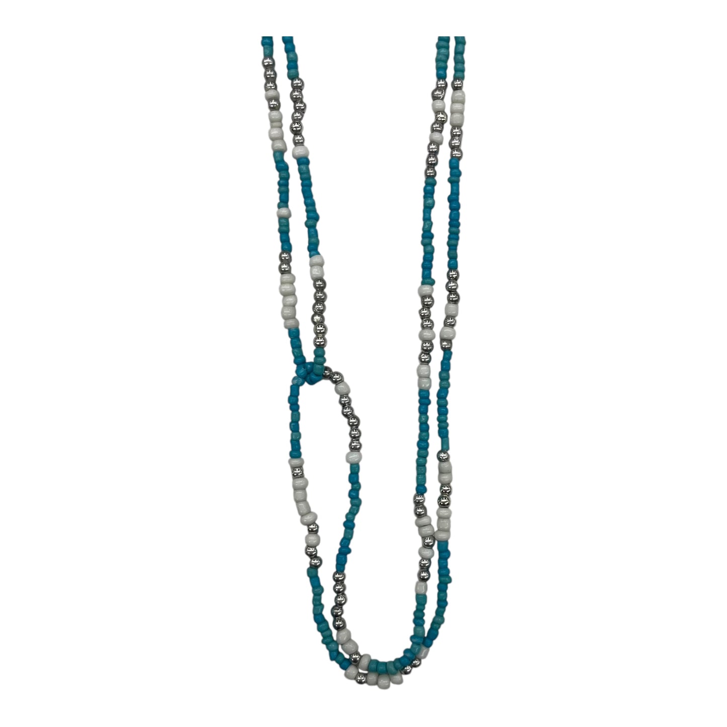 Necklace Chain By Cmf In Blue & White