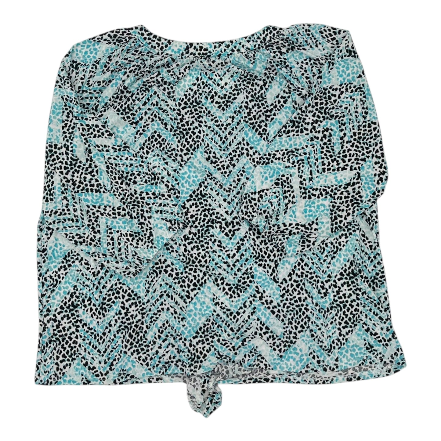 Blouse 3/4 Sleeve By Adrienne Vittadini In Blue, Size:3X