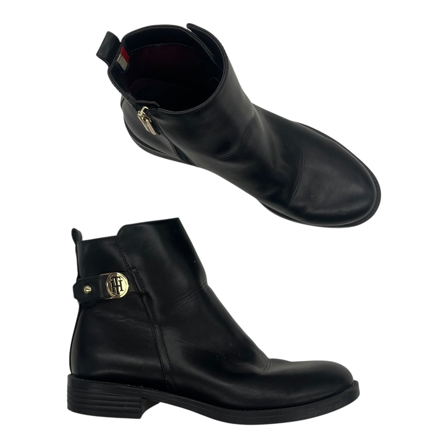 Boots Ankle Flats By Tommy Hilfiger In Black, Size:7