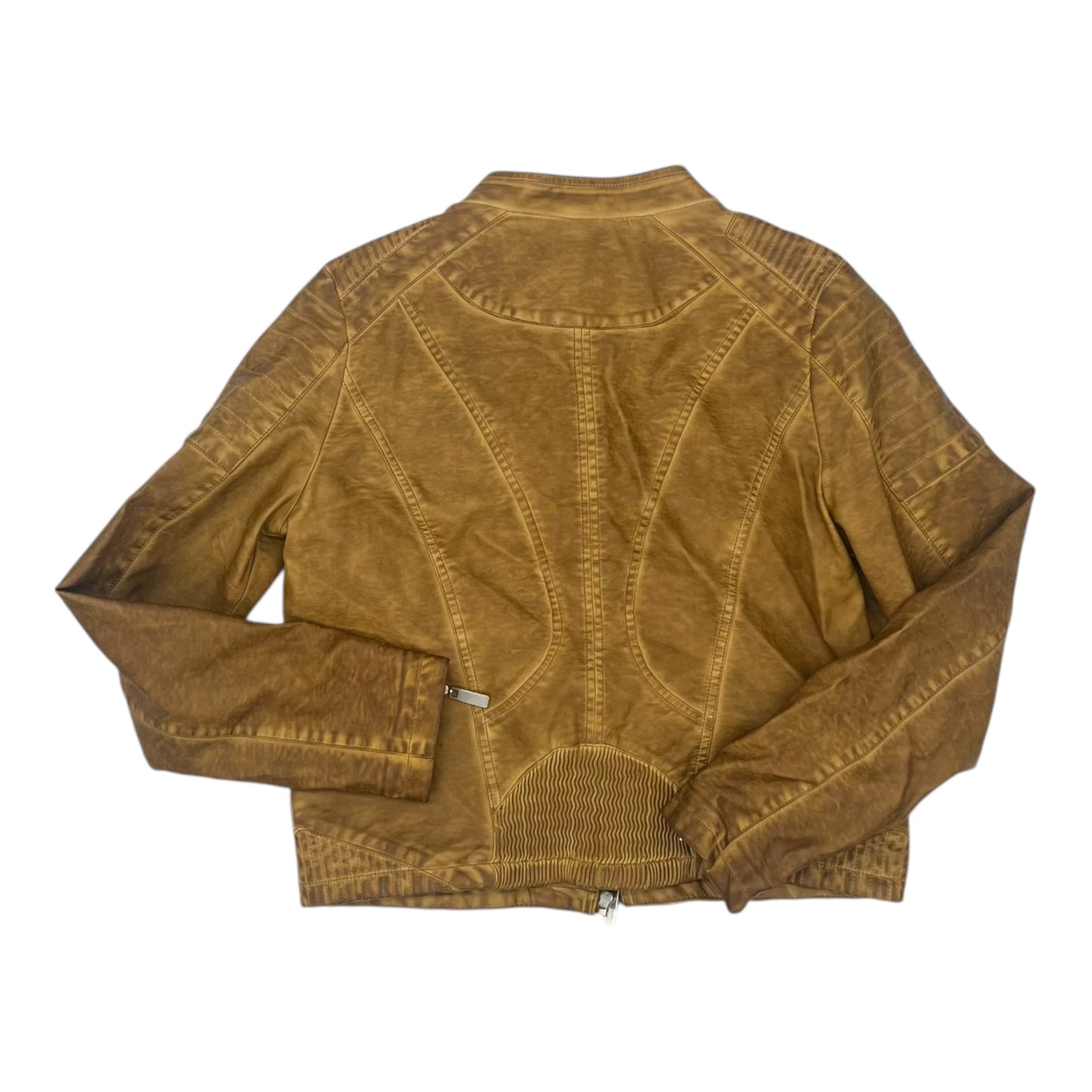 Jacket Moto By Jou Jou In Brown, Size:L