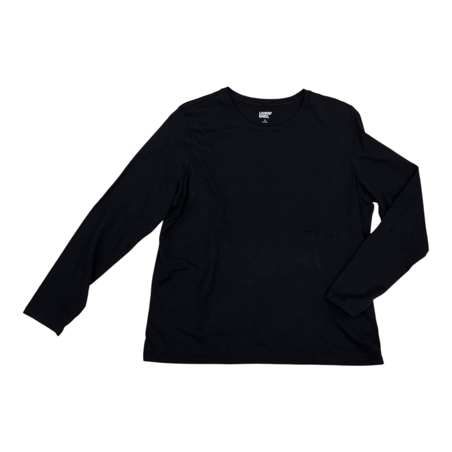 Top Ls Basic By Lands End In Black, Size:L