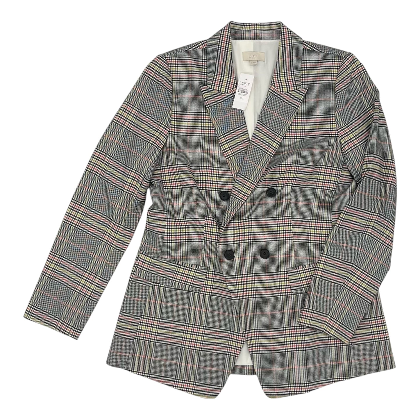 Blazer By Loft In Grey & Pink, Size:M