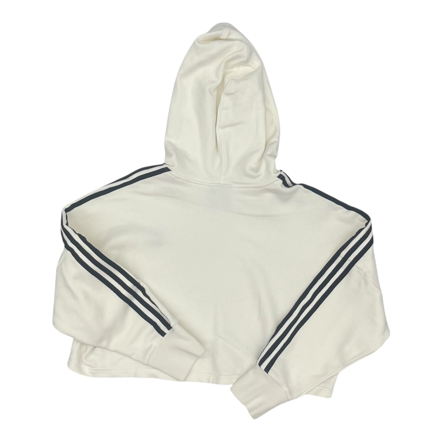 Athletic Sweatshirt Hoodie By Adidas In White, Size:M