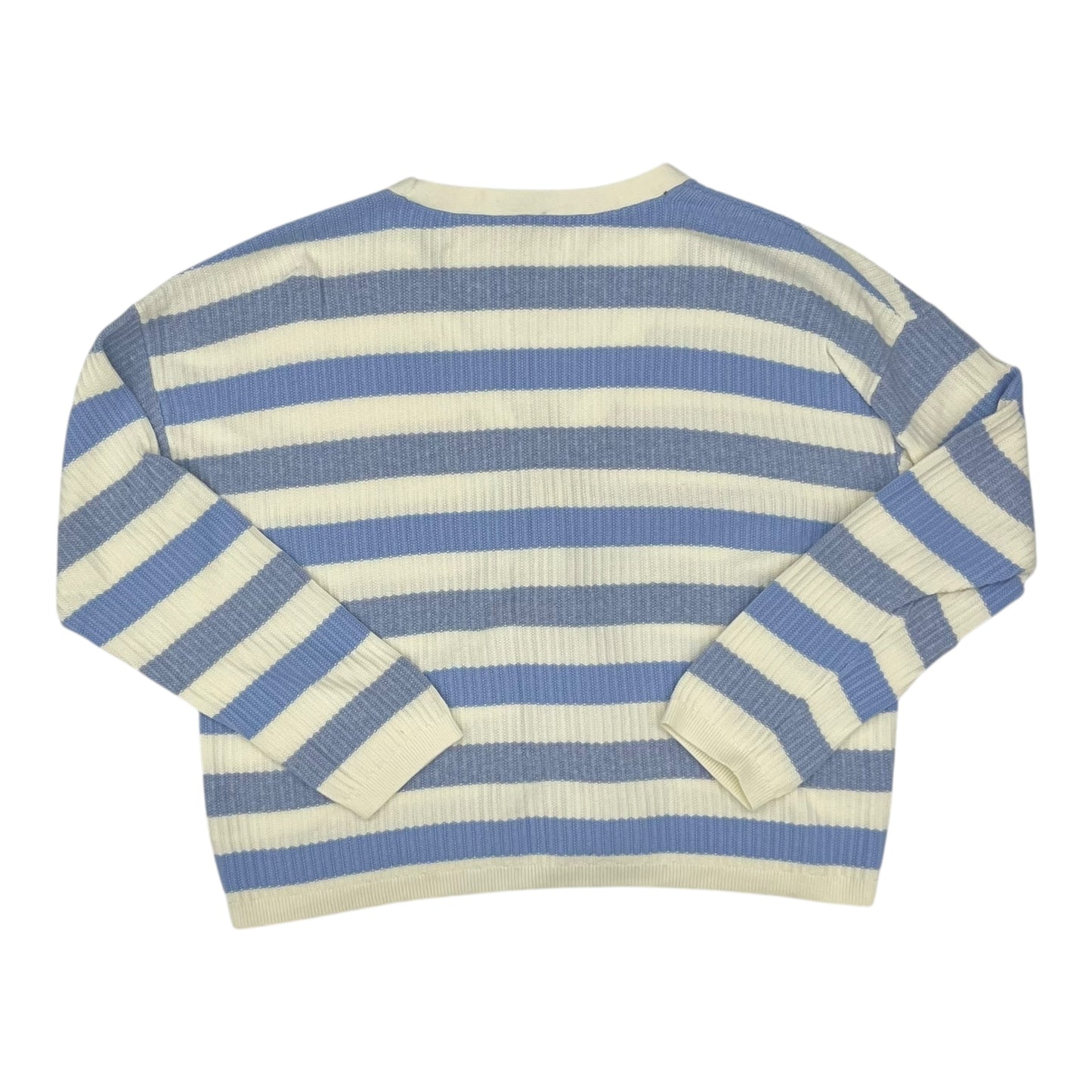 Sweater Cardigan By Talbots In Blue & White, Size:Xl