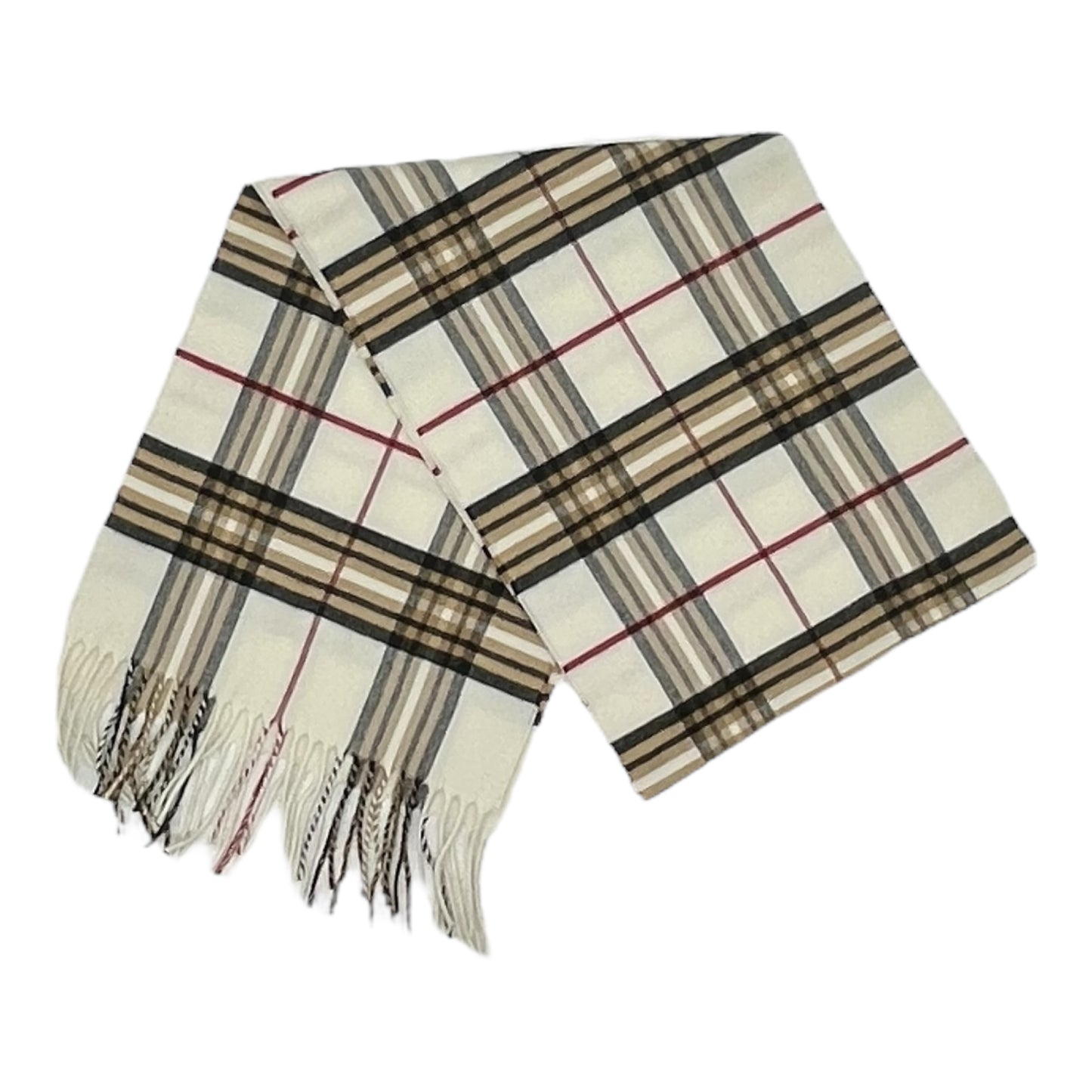 Scarf Long By Clothes Mentor In Plaid Pattern
