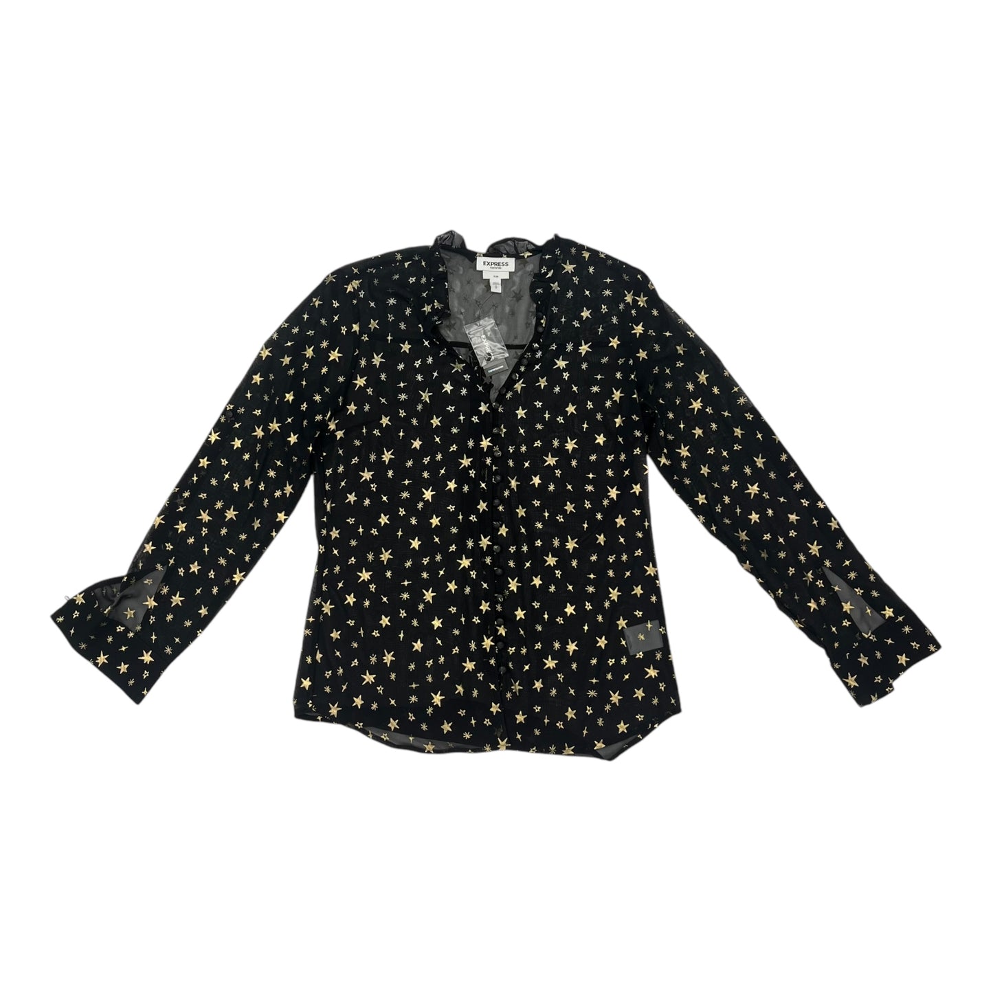 Blouse Ls By Express In Black, Size:S