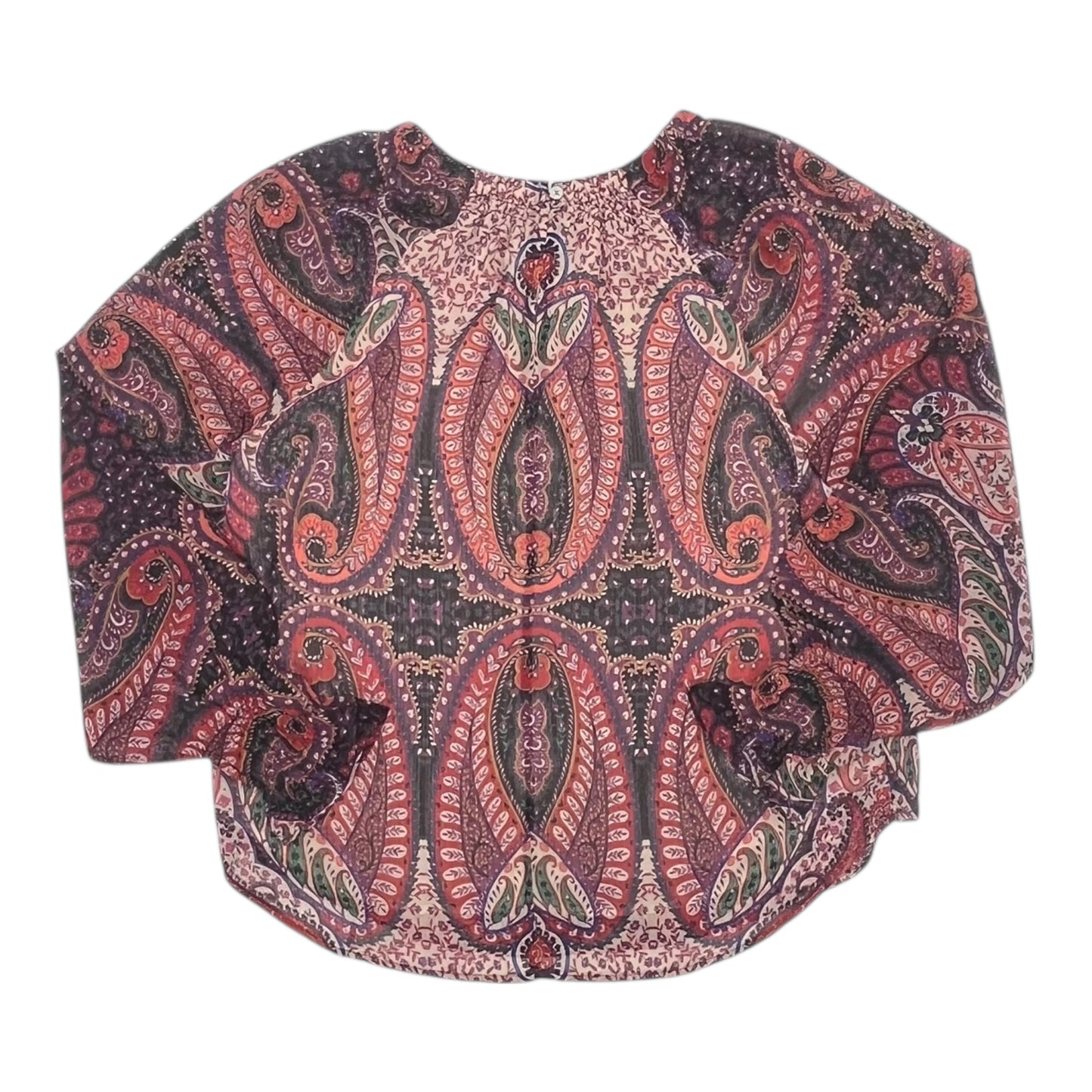 Blouse Ls By Loft In Purple, Size:M