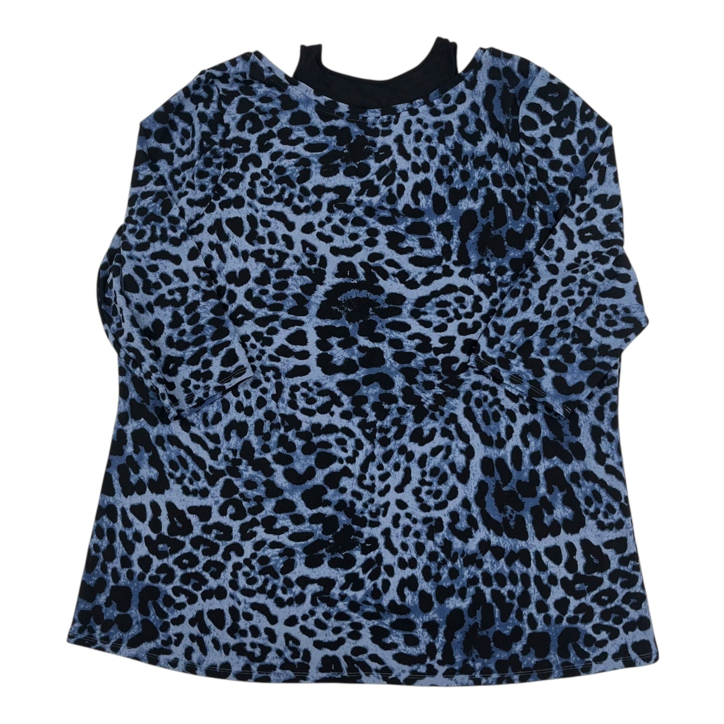 Top 3/4 Sleeve By Belle By Kim Gravel In Animal Print, Size:2X