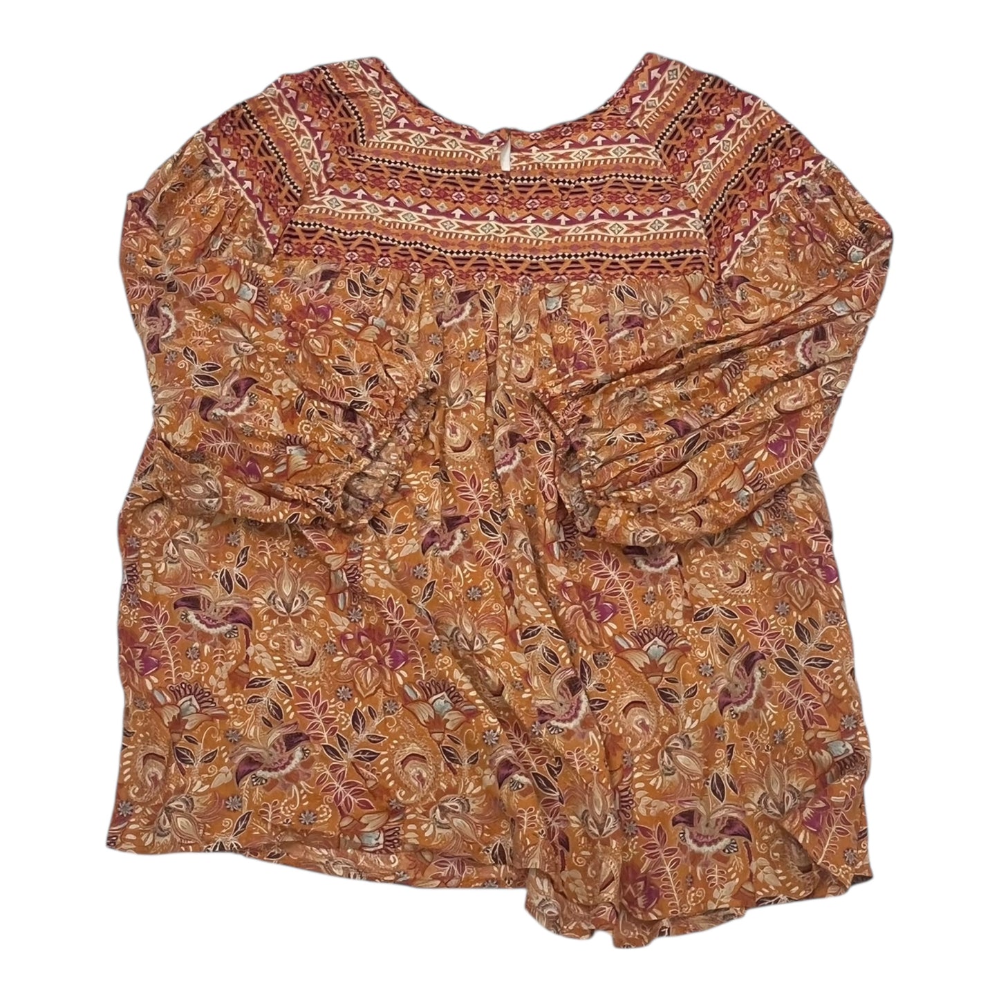 BLOUSE 3/4 SLEEVE by CATO In ORANGE, Size: 2X