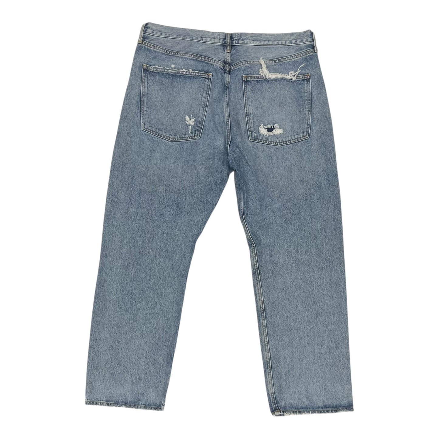 Jeans Straight By Agolde In Blue Denim, Size:18