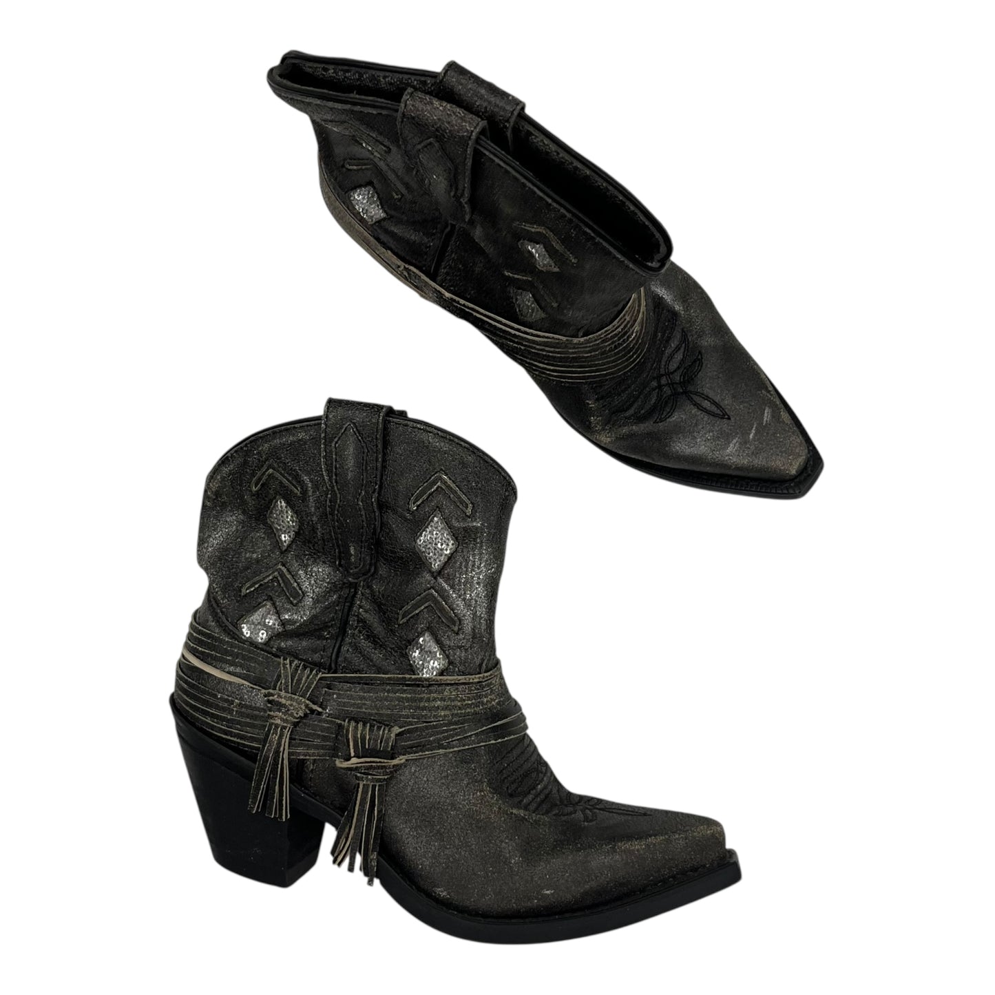 BOOTS LEATHER by CMB In GREY, Size: 7