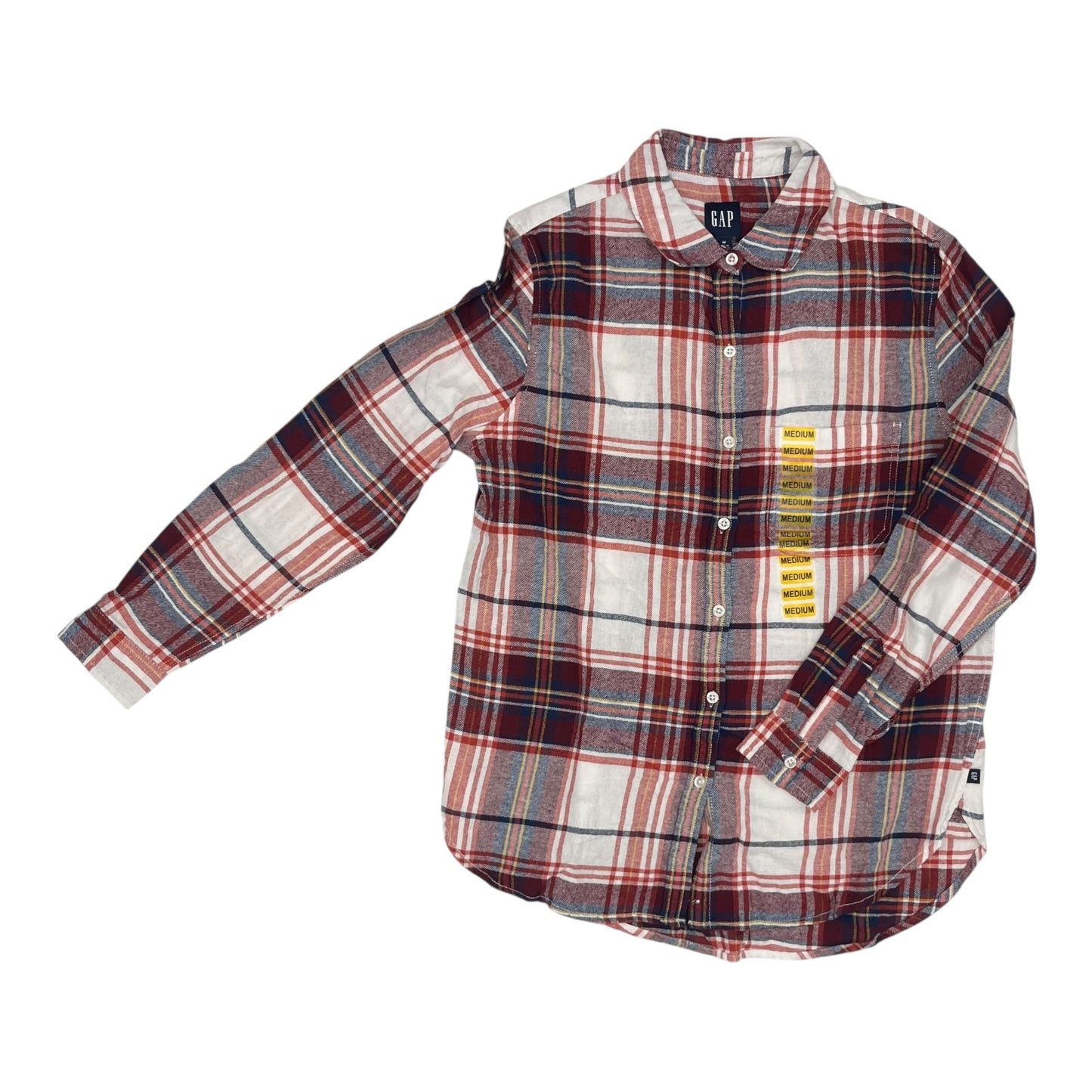 Top Ls By Gap In Plaid Pattern, Size:M