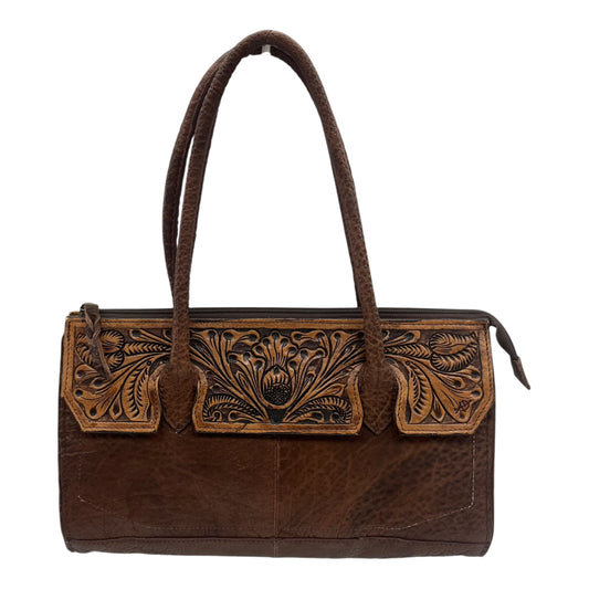 Handbag Leather By Cma In Brown, Size:Large