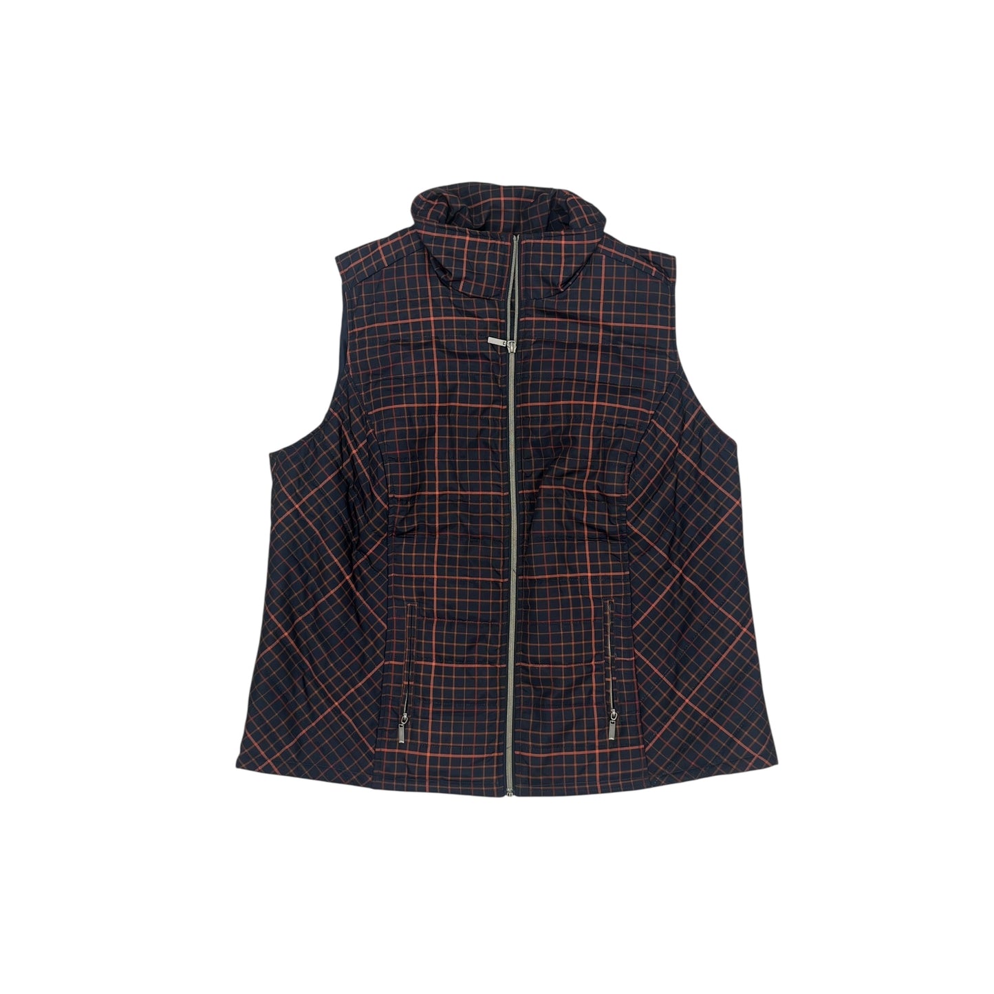 Vest Puffer & Quilted By Cj Banks In Blue & Orange, Size:1X