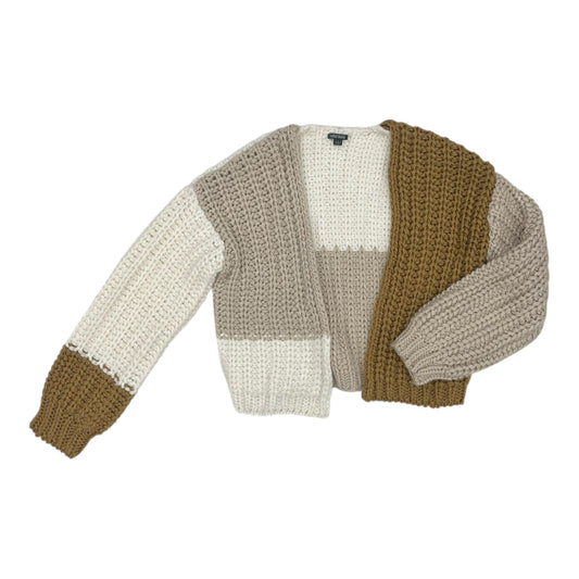 Sweater Cardigan By Wild Fable In Brown & Cream, Size:S