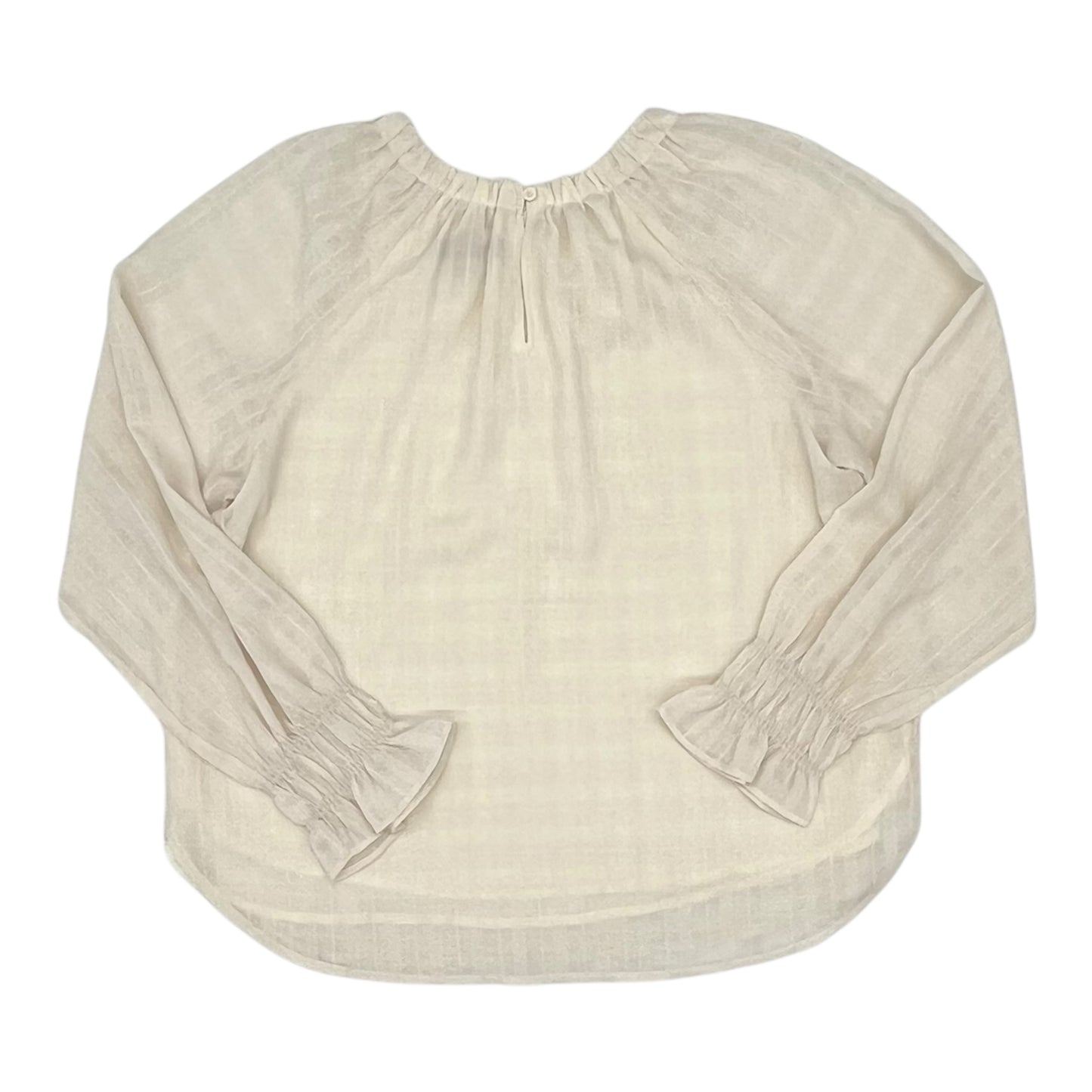 Blouse Ls By Loft In Cream, Size:M