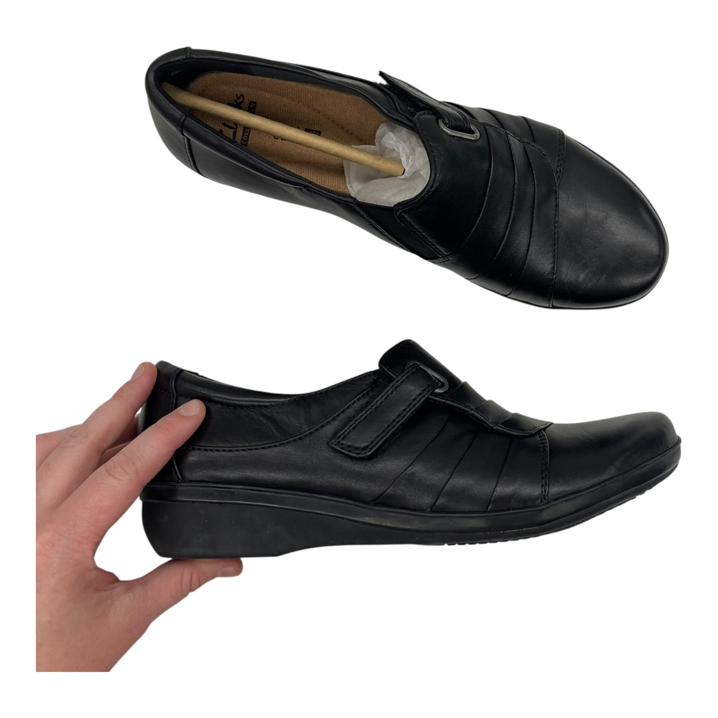 Shoes Flats By Clarks In Black, Size:8.5