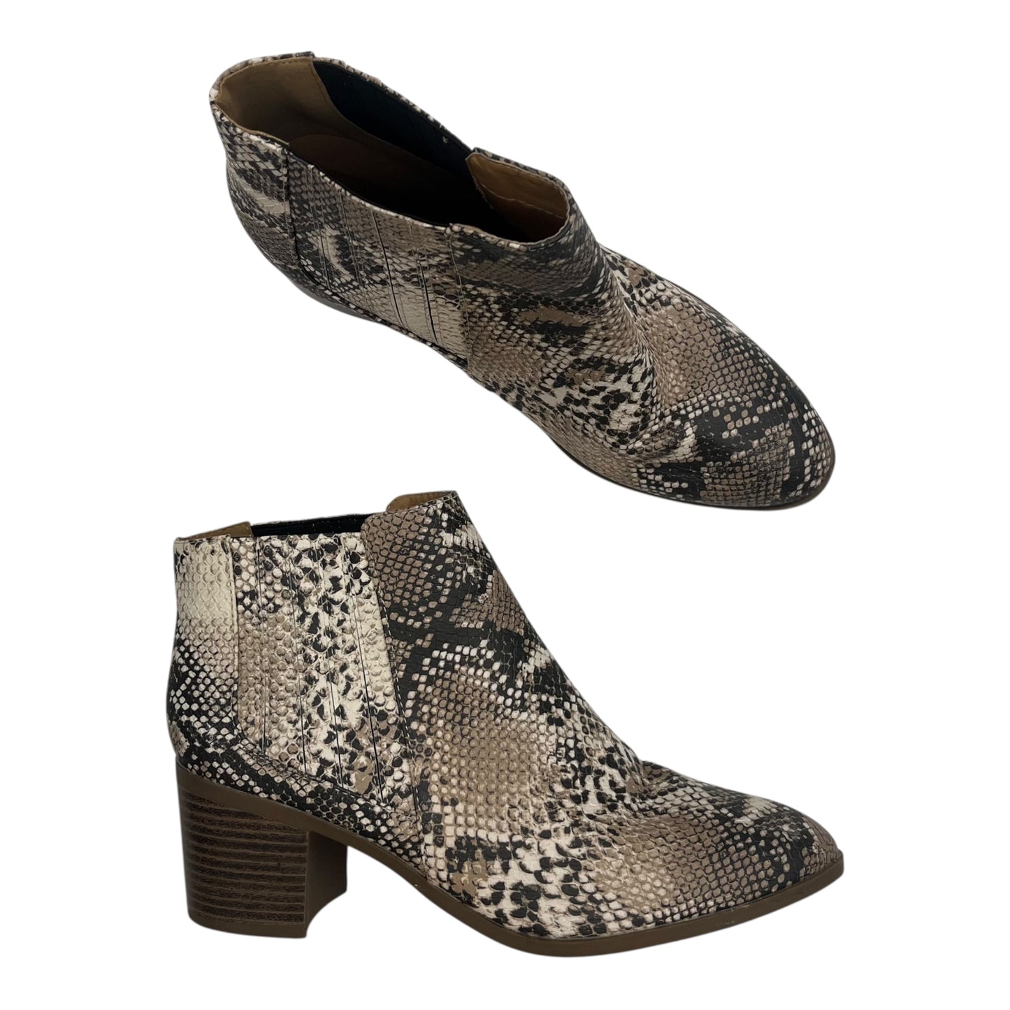 Boots Ankle Heels By Maurices In Snakeskin Print, Size:8.5