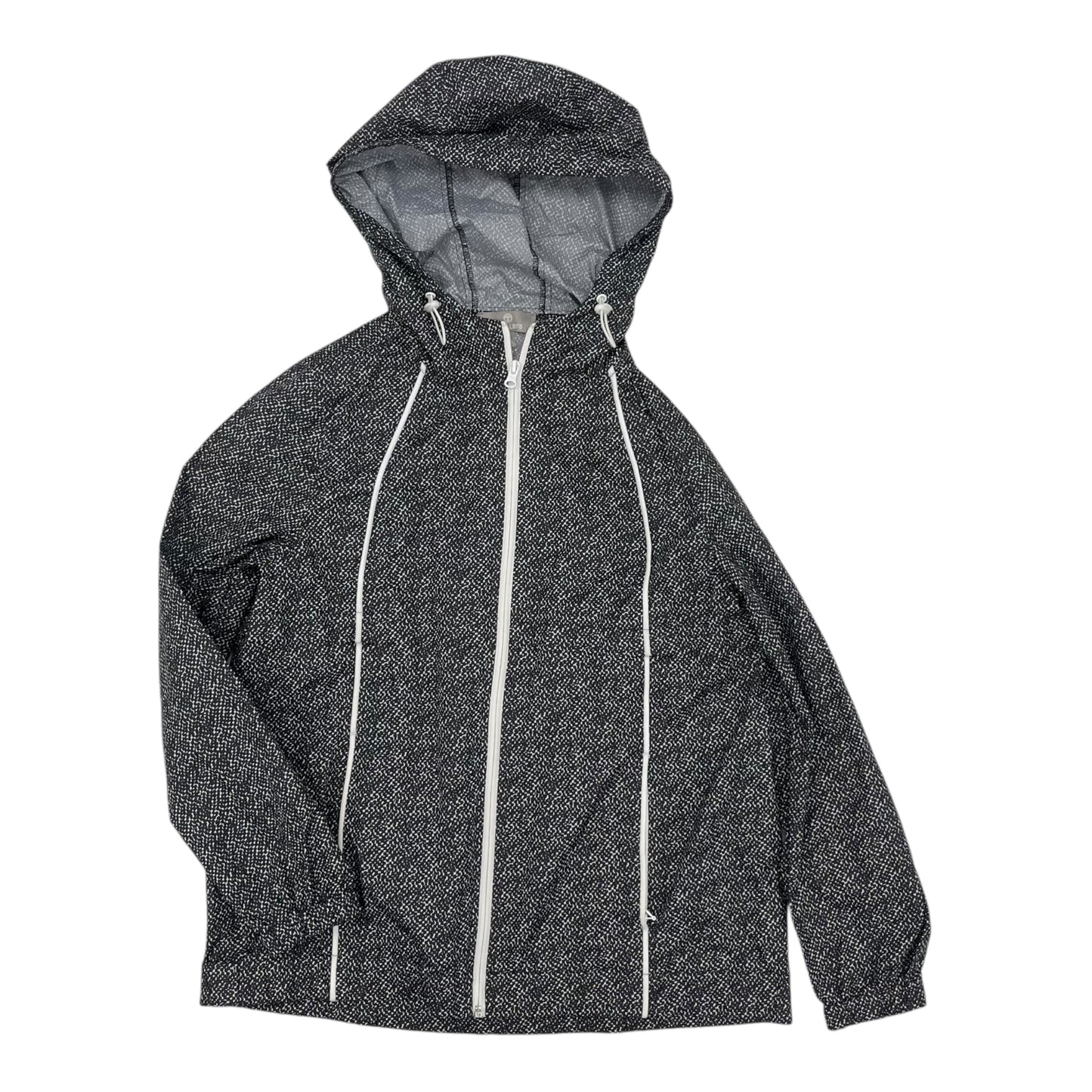 Jacket Windbreaker By Talbots In Black & White, Size:M