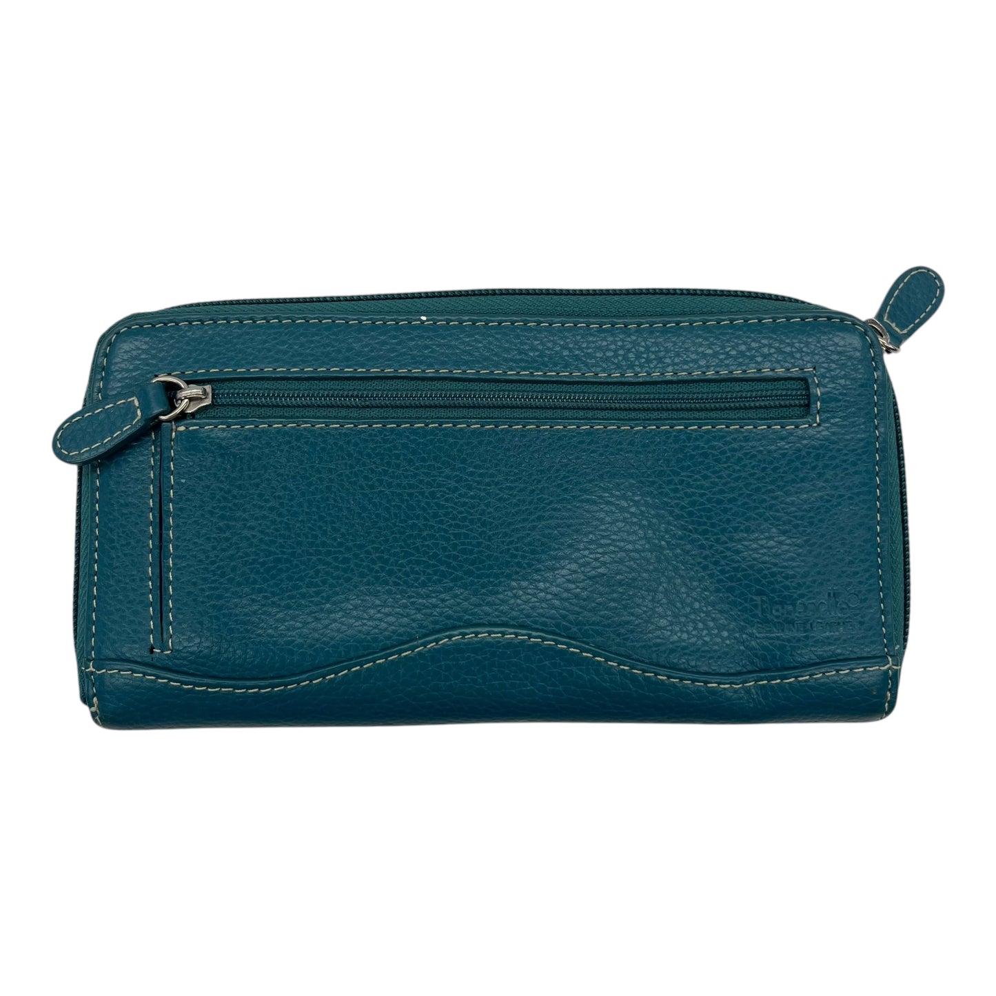 Wallet Leather By Clothes Mentor In Teal, Size:Medium