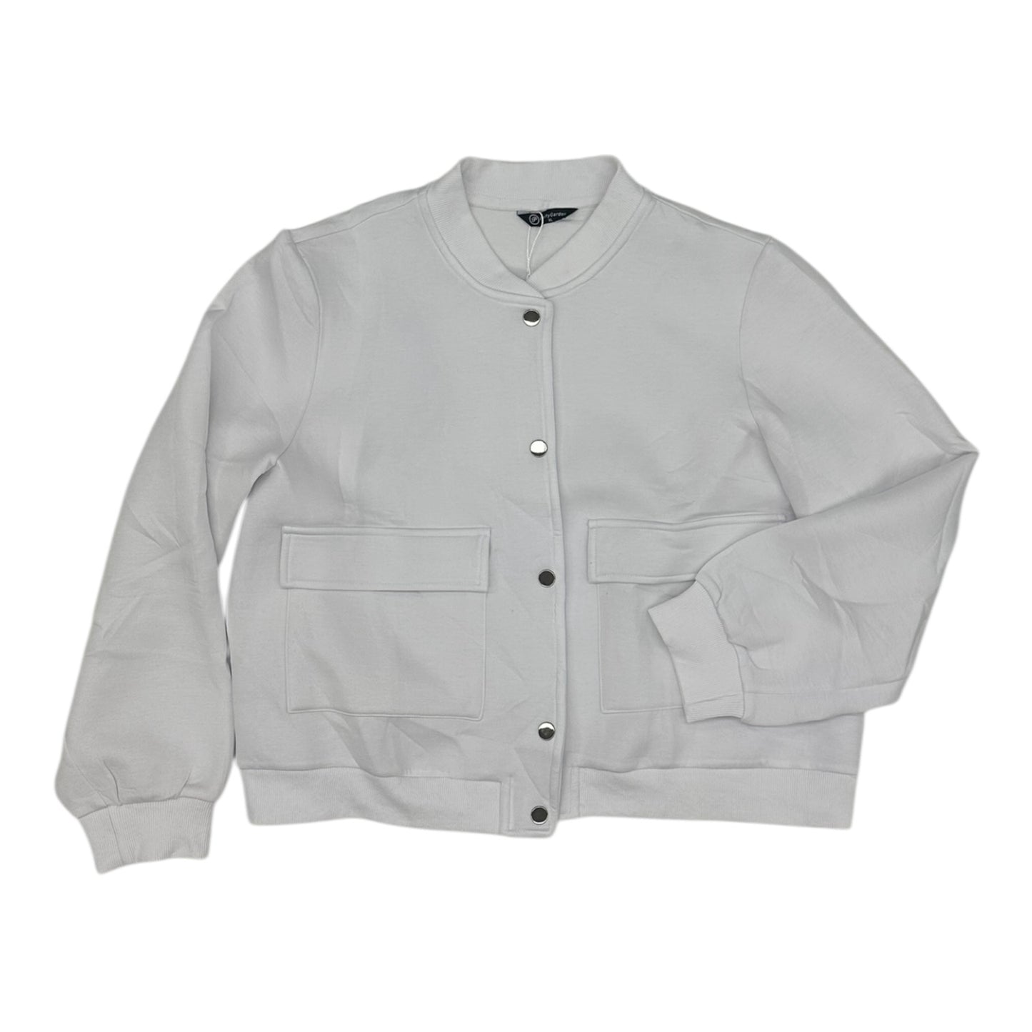 Jacket Moto By Clothes Mentor In White, Size:Xl