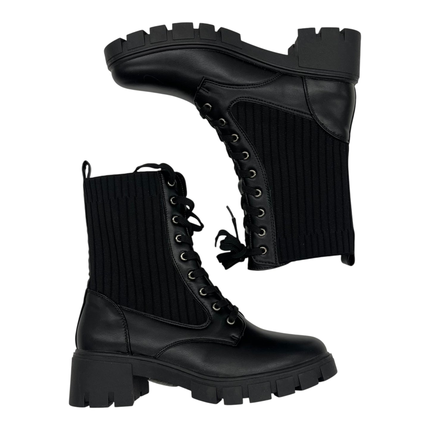 Boots Combat By Qupid In Black, Size:9