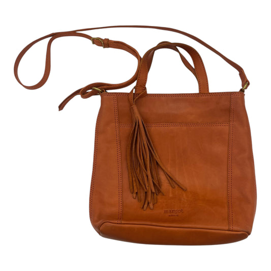 Handbag Leather By Margot In Orange, Size:Medium