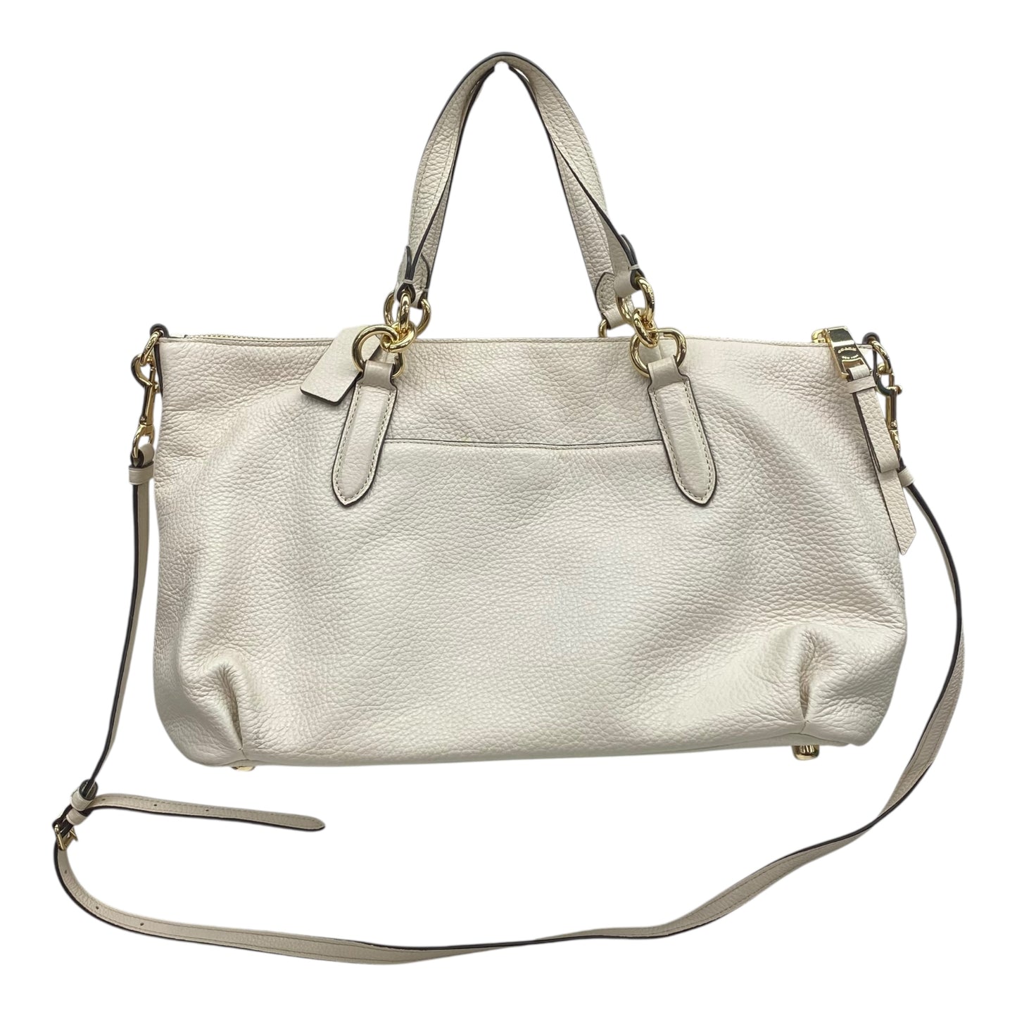 Handbag Designer By Coach In Cream, Size:Medium