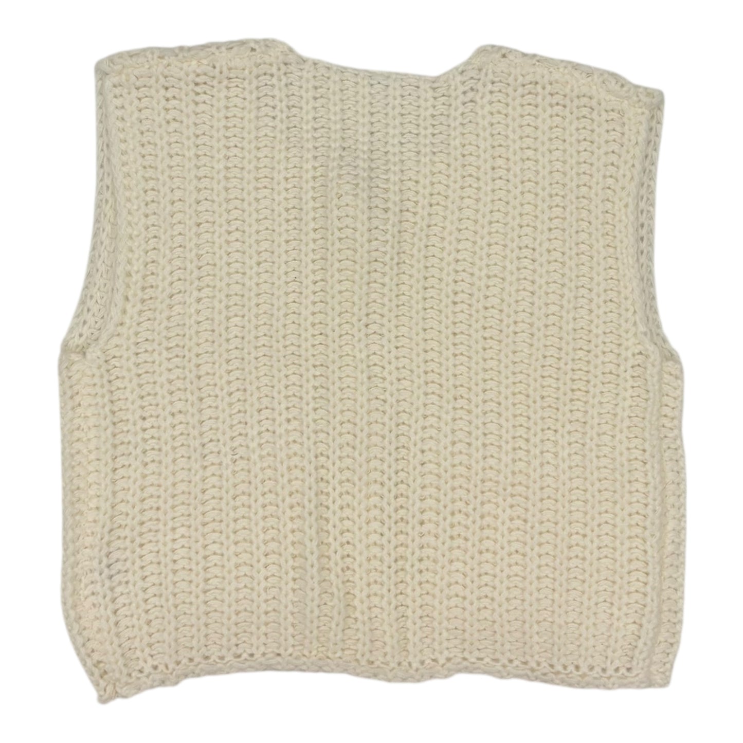 Vest Sweater By Clothes Mentor In Cream, Size:M