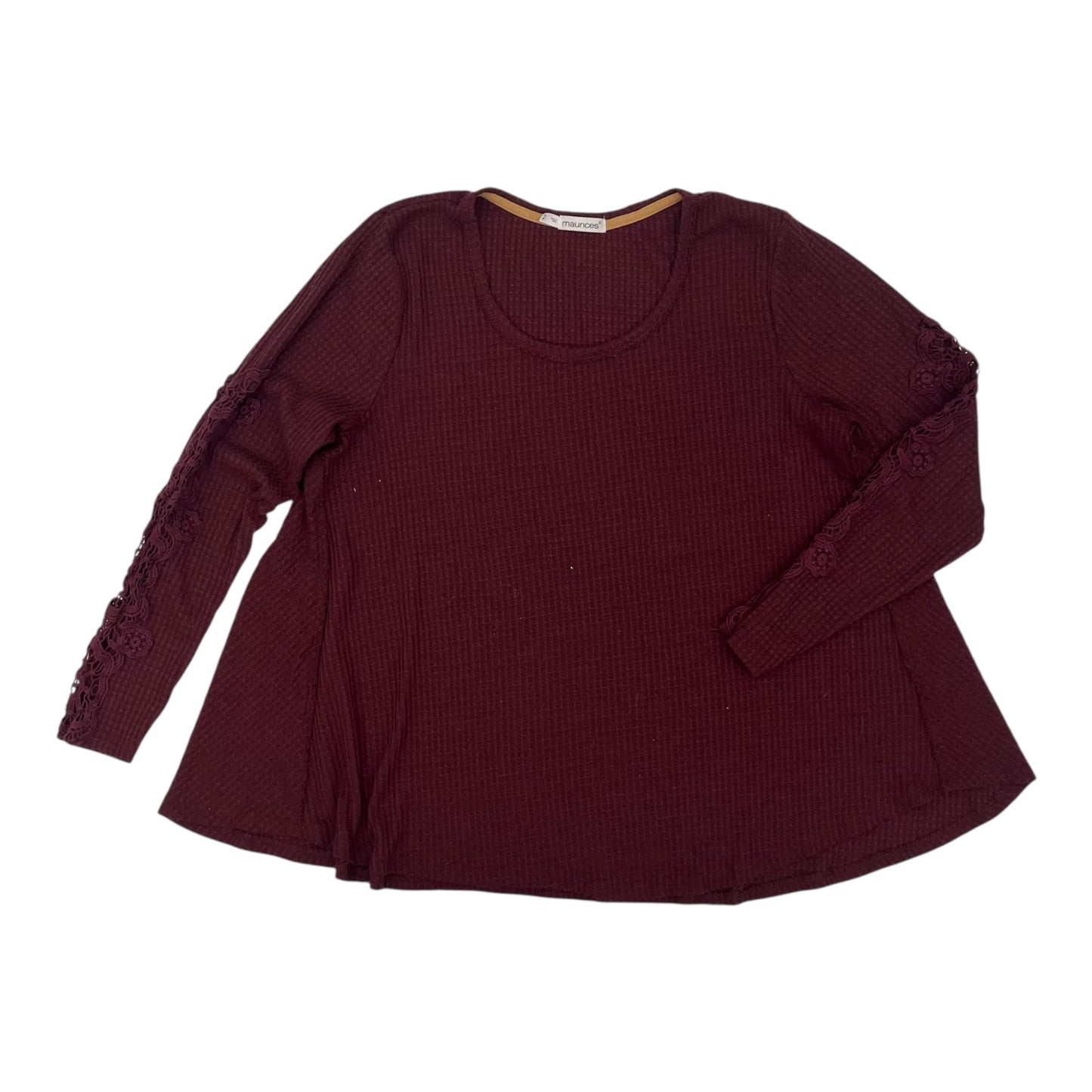 Top Ls By Maurices In Maroon, Size:2X