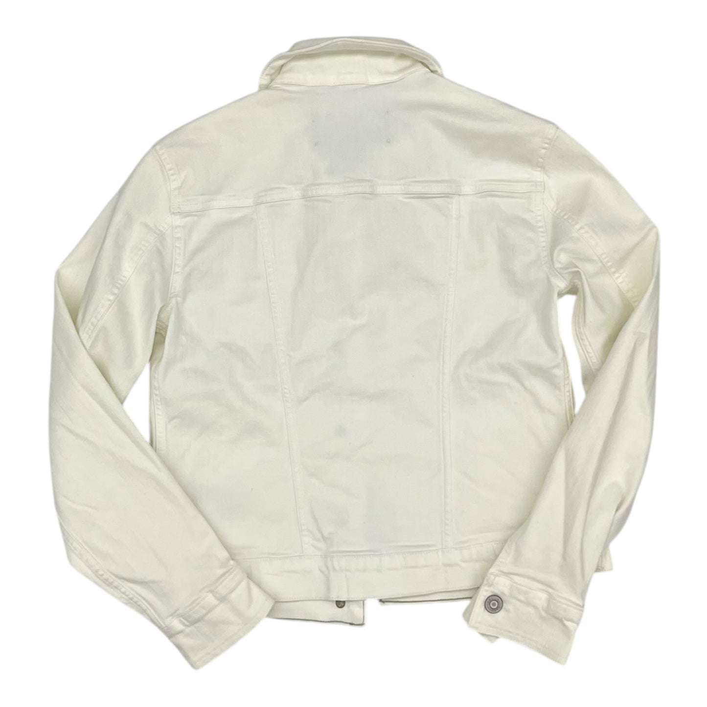 Jacket Denim By Eddie Bauer In White Denim, Size:Xs