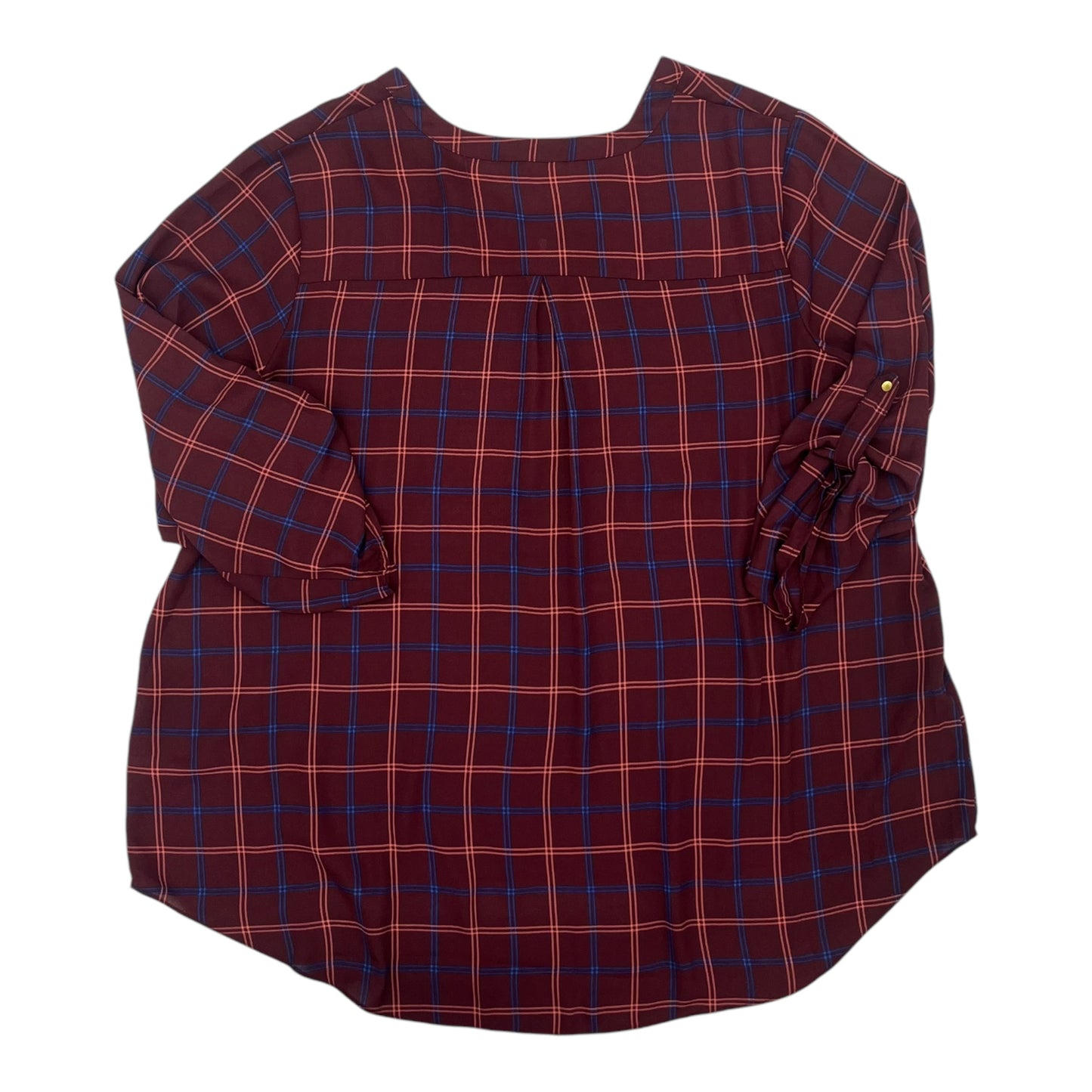 Blouse 3/4 Sleeve By Cato In Red, Size:3X