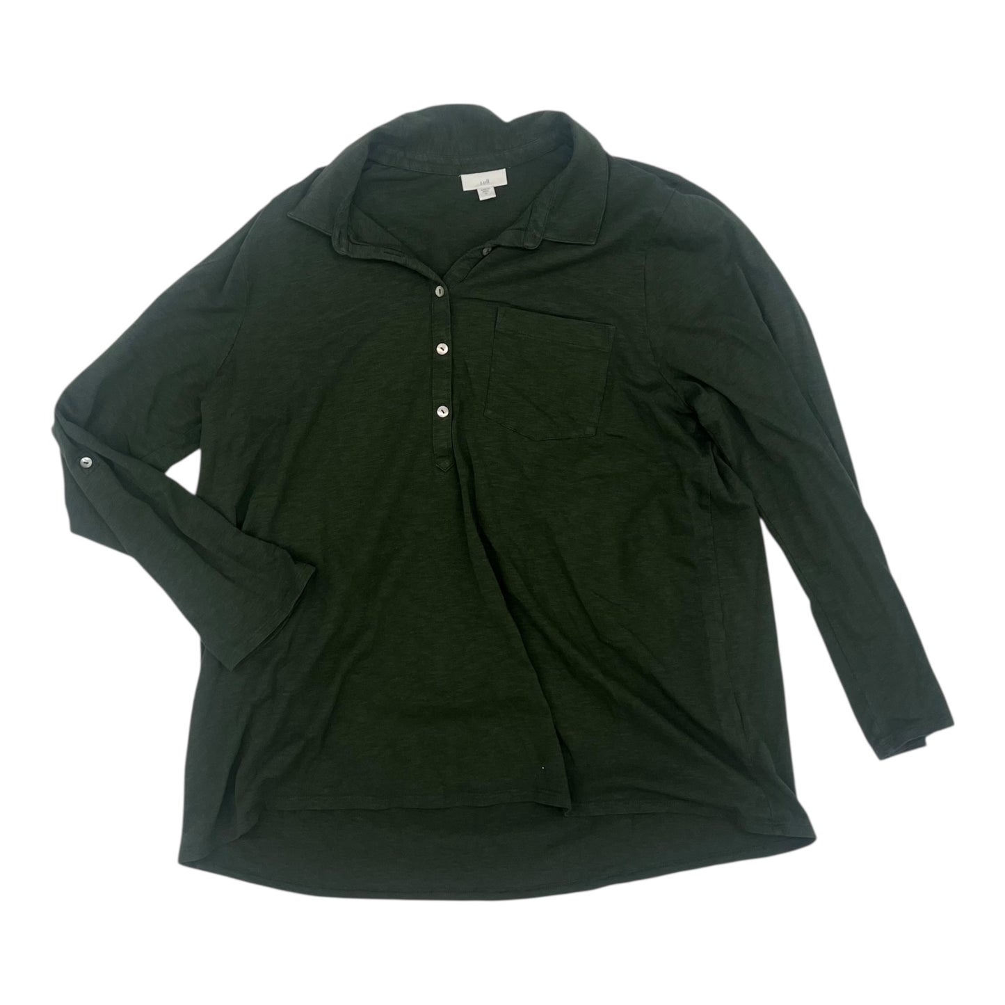 Blouse Ls By J. Jill In Green, Size:Xl