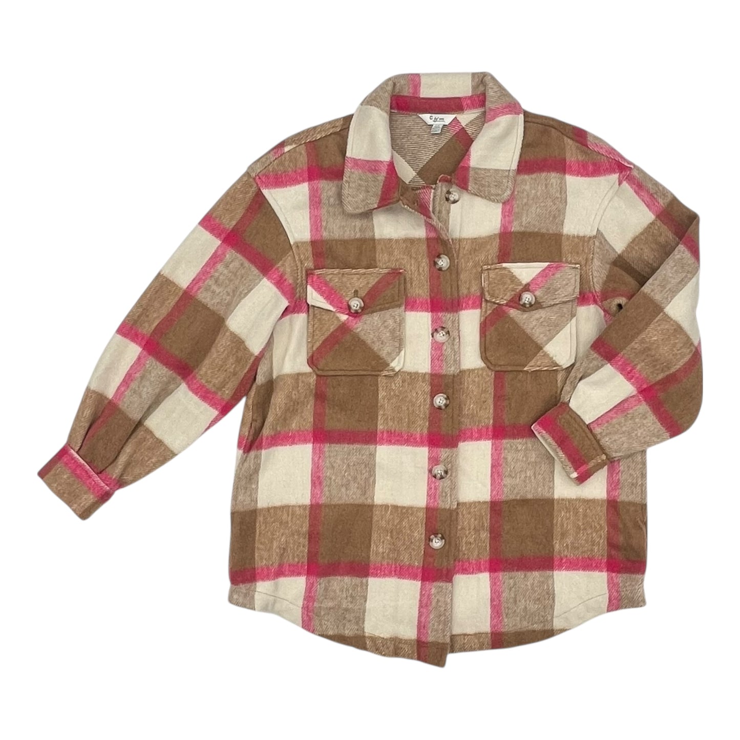 Jacket Shirt By Clothes Mentor In Plaid Pattern, Size:L