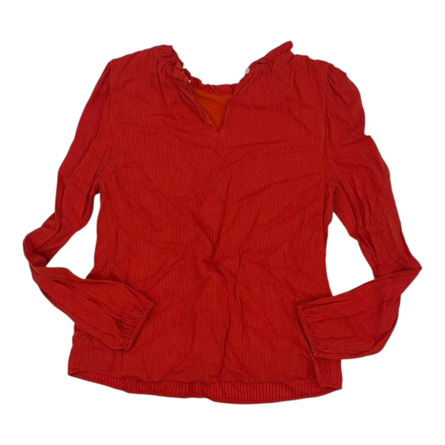 Blouse Ls By Loft In Orange, Size:S