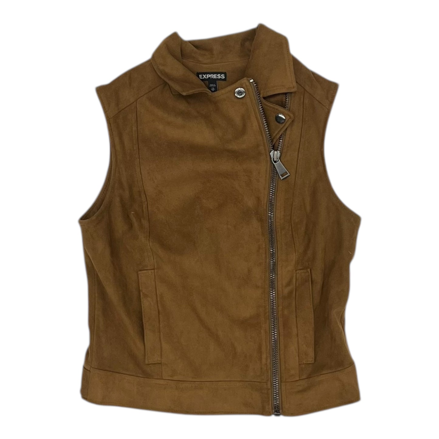 Vest Other By Express In Brown, Size:Xs