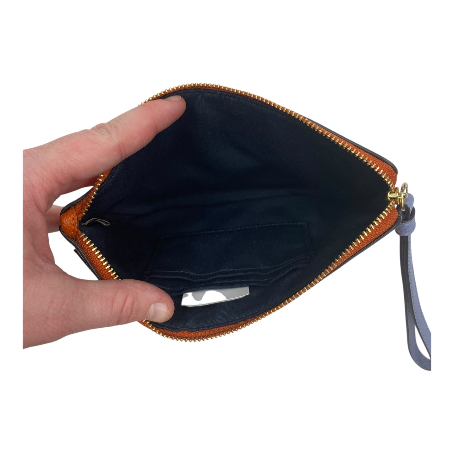Wristlet Designer By Coach In Blue & Orange, Size:Small