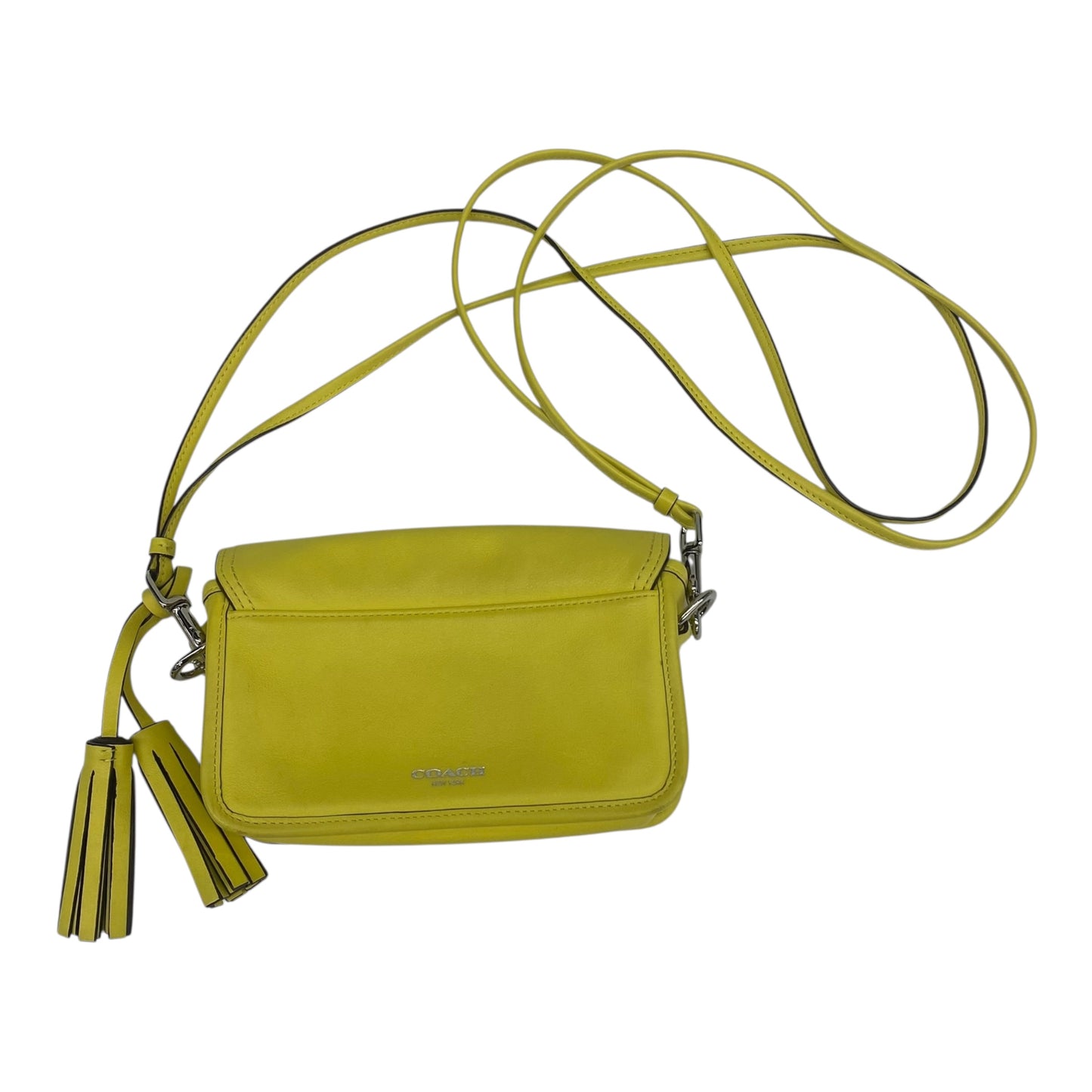 Crossbody Designer By Coach In Yellow, Size:Small