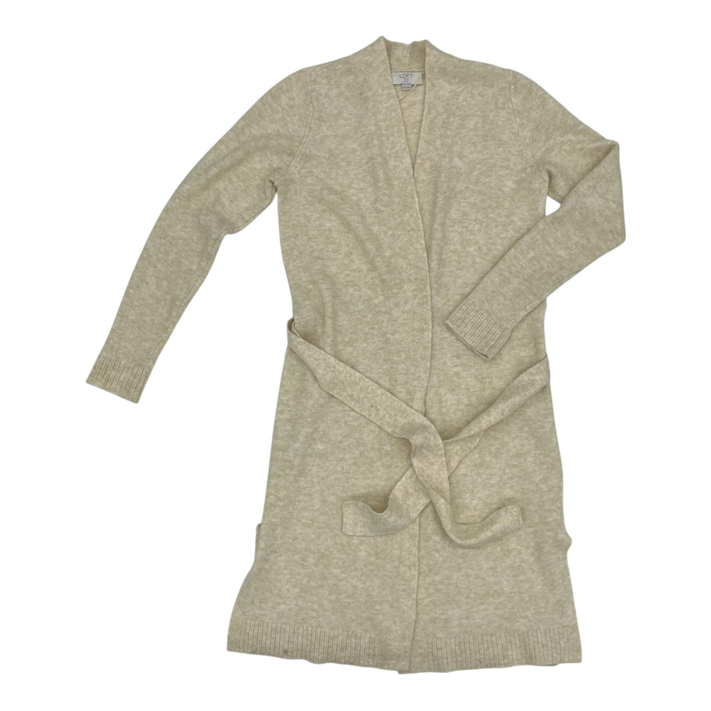 Sweater Cardigan By Loft In Cream, Size:Xsp